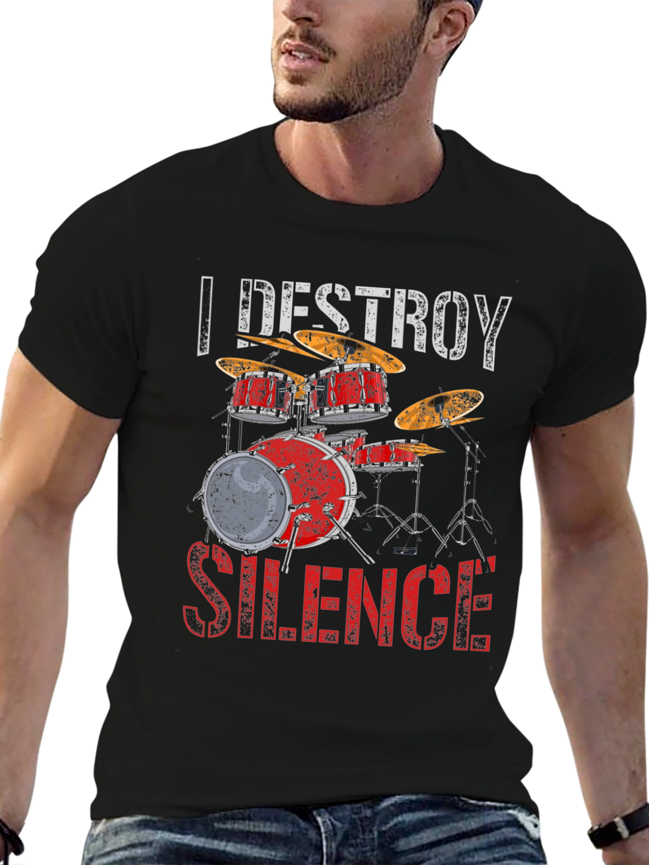 I Destroy Silence Drum Set Graphic Tee