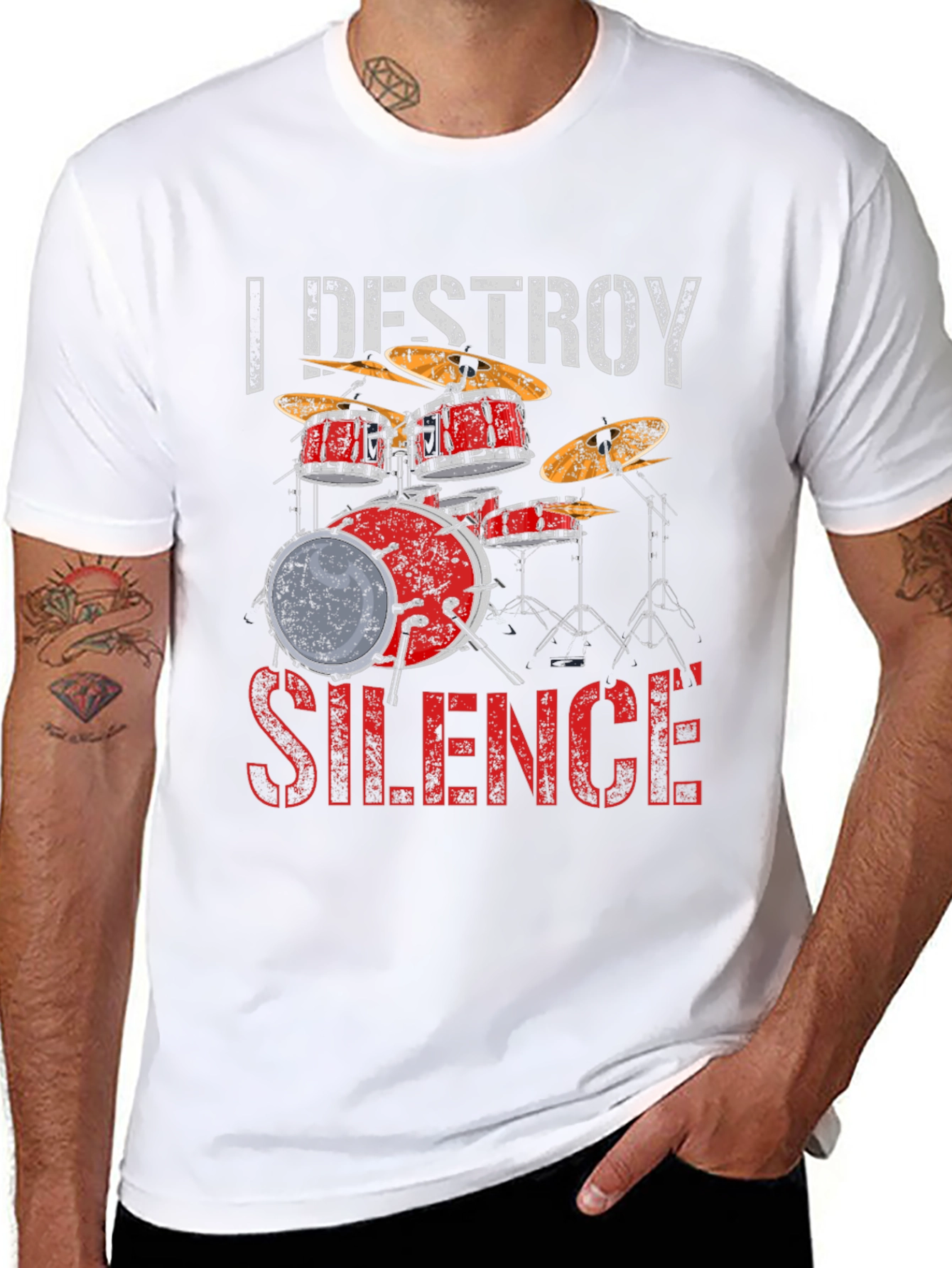 I Destroy Silence Drum Set Graphic Tee