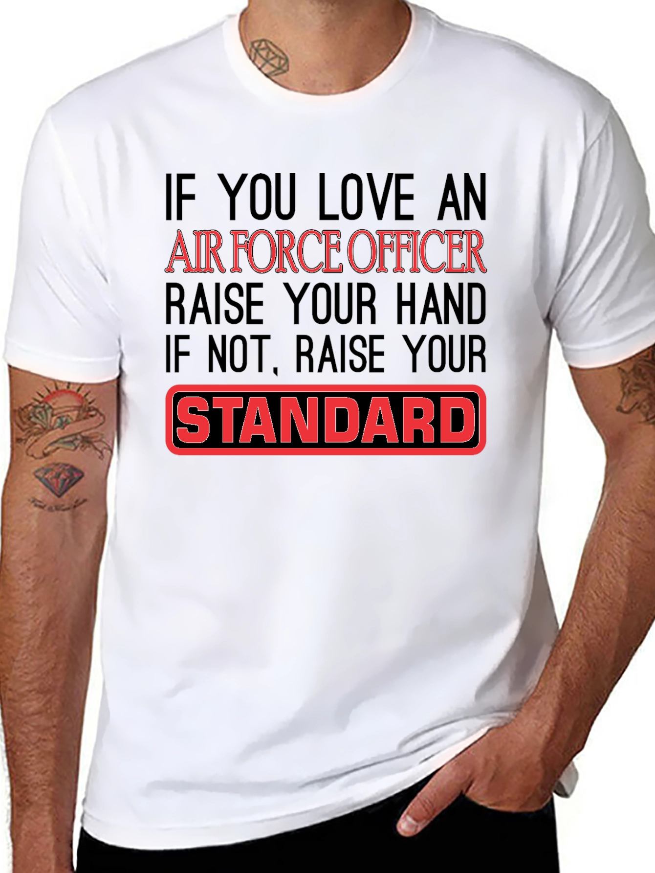 Air Force Officer Graphic T-Shirt - Black