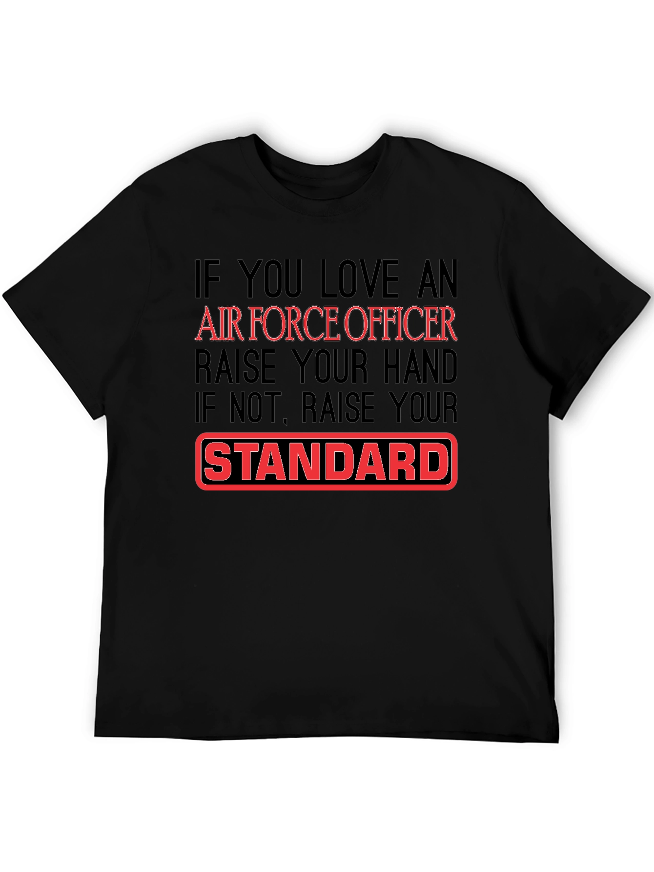 Air Force Officer Graphic T-Shirt - Black