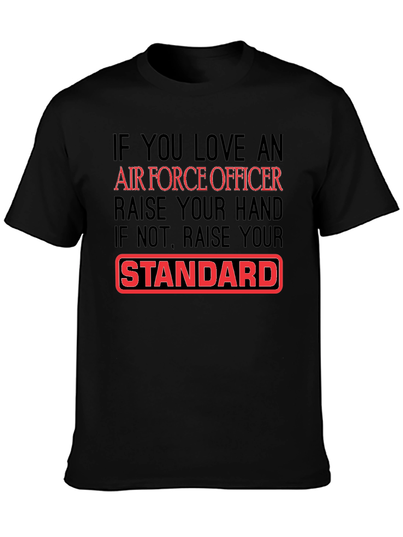 Air Force Officer Graphic T-Shirt - Black