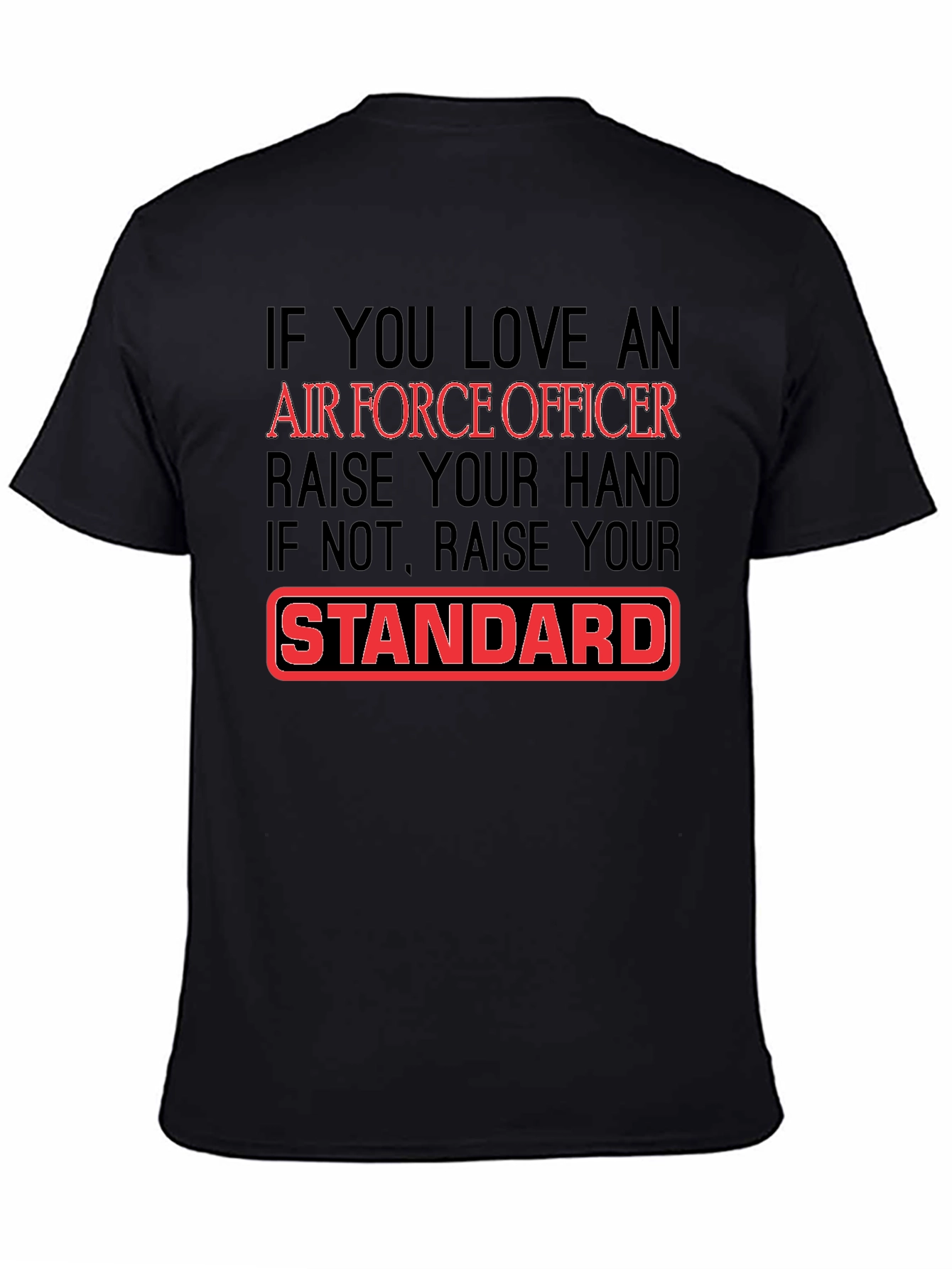 Air Force Officer Graphic T-Shirt - Black