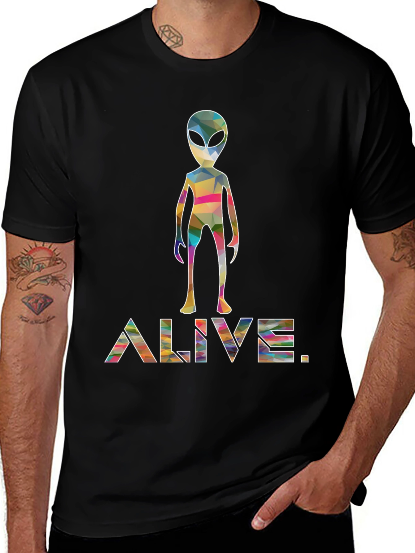Alive Alien Graphic Tee - Trendy Space T-Shirt