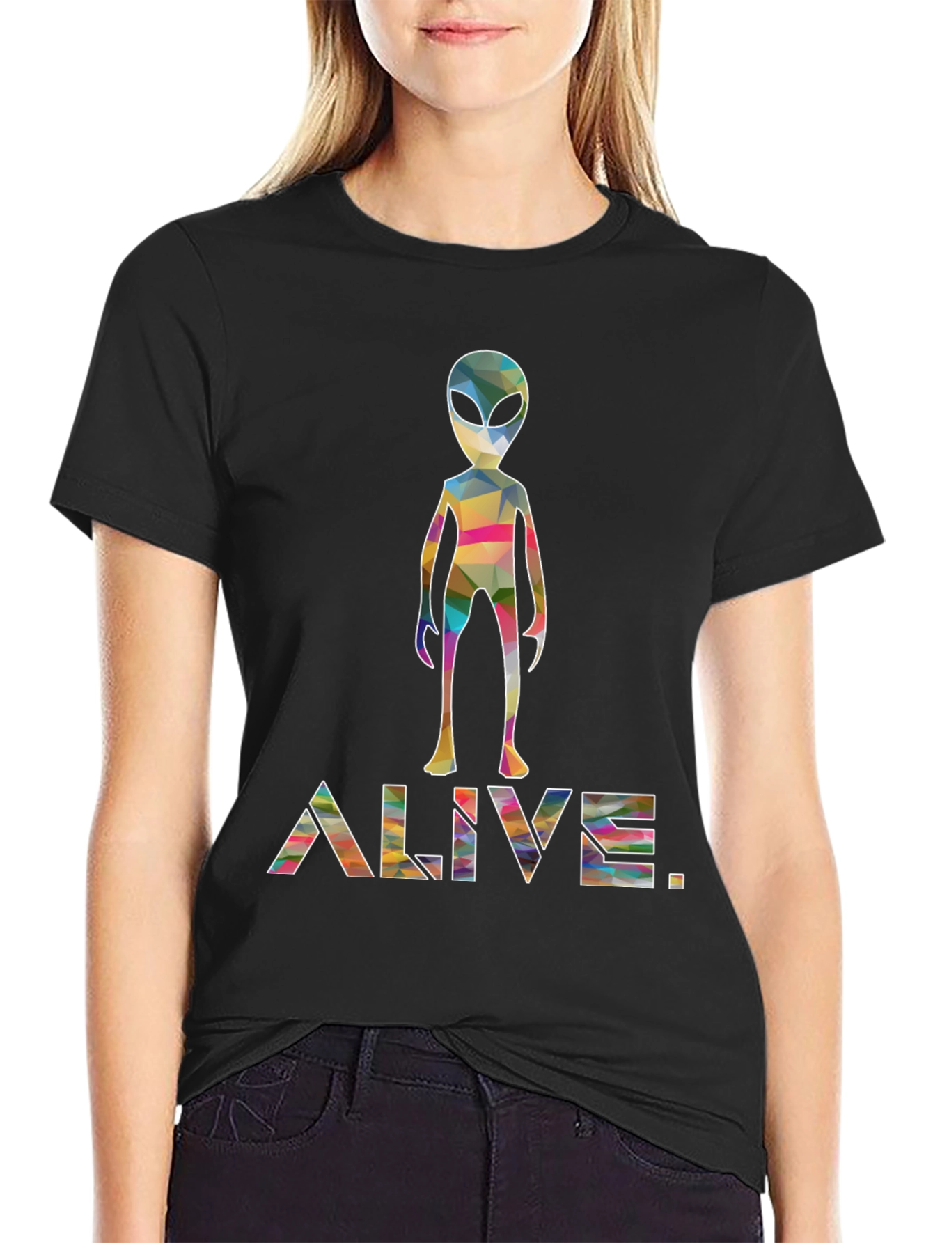 Alive Alien Graphic Tee - Trendy Space T-Shirt