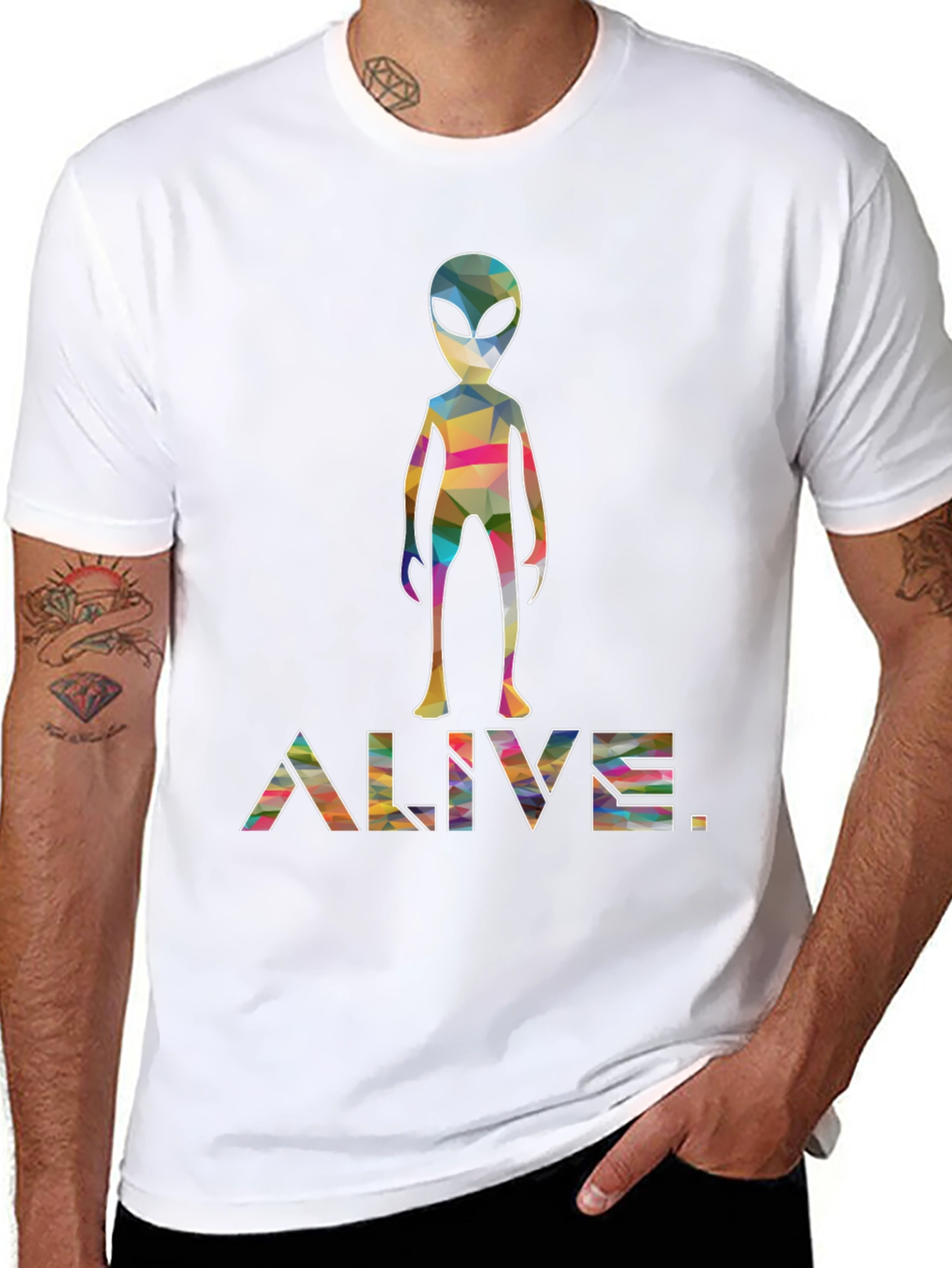 Alive Alien Graphic Tee - Trendy Space T-Shirt