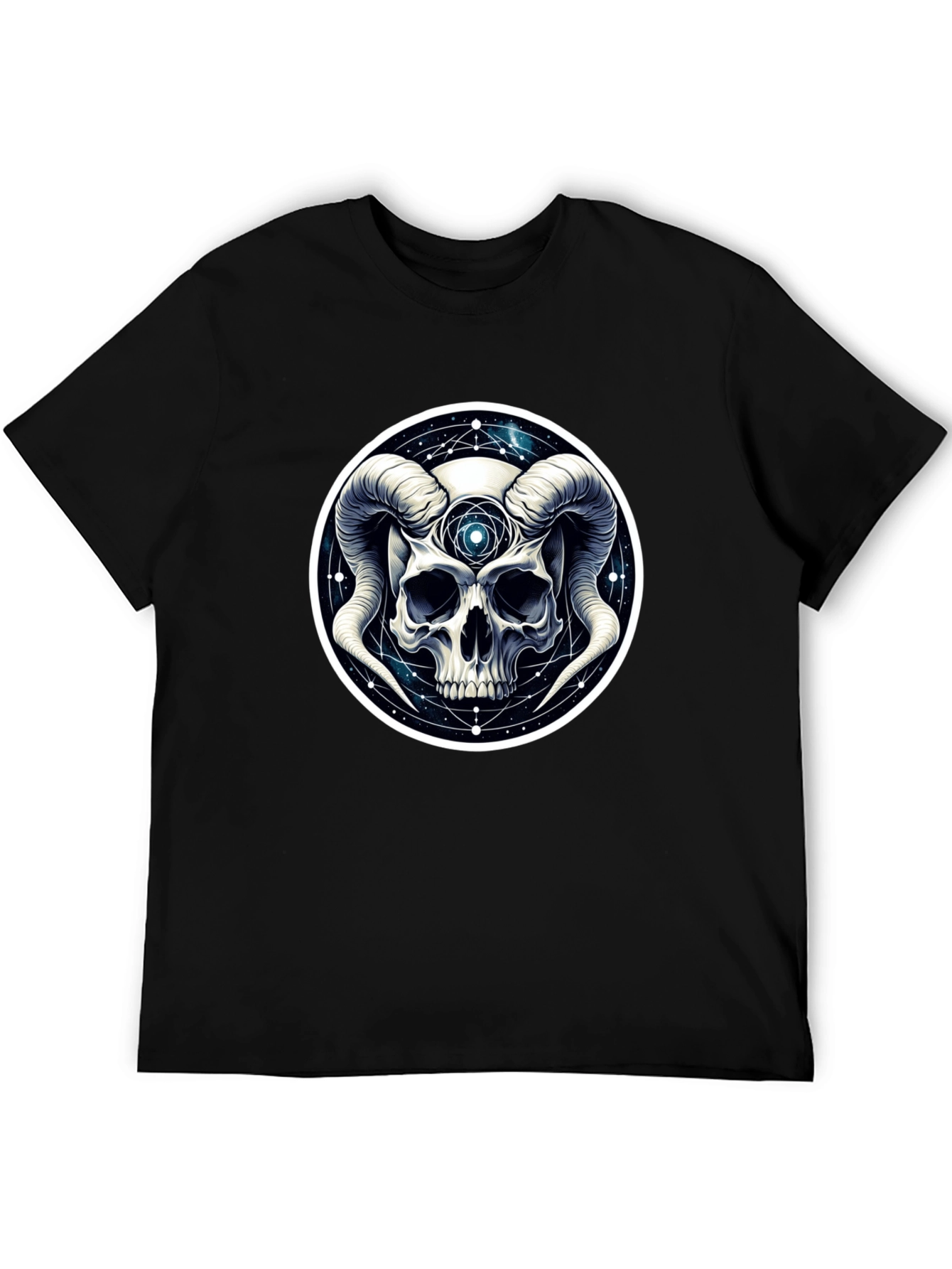 Occult Skull Graphic T-Shirt - Black Cotton Tee