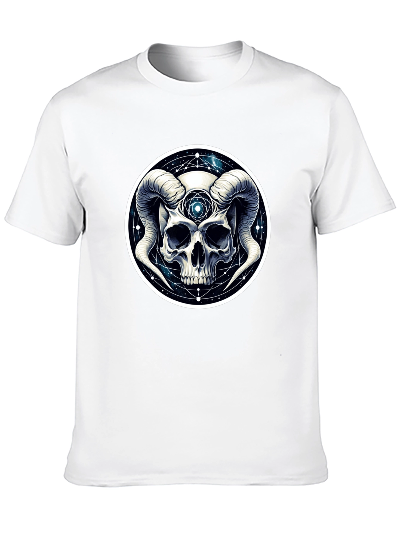 Occult Skull Graphic T-Shirt - Black Cotton Tee