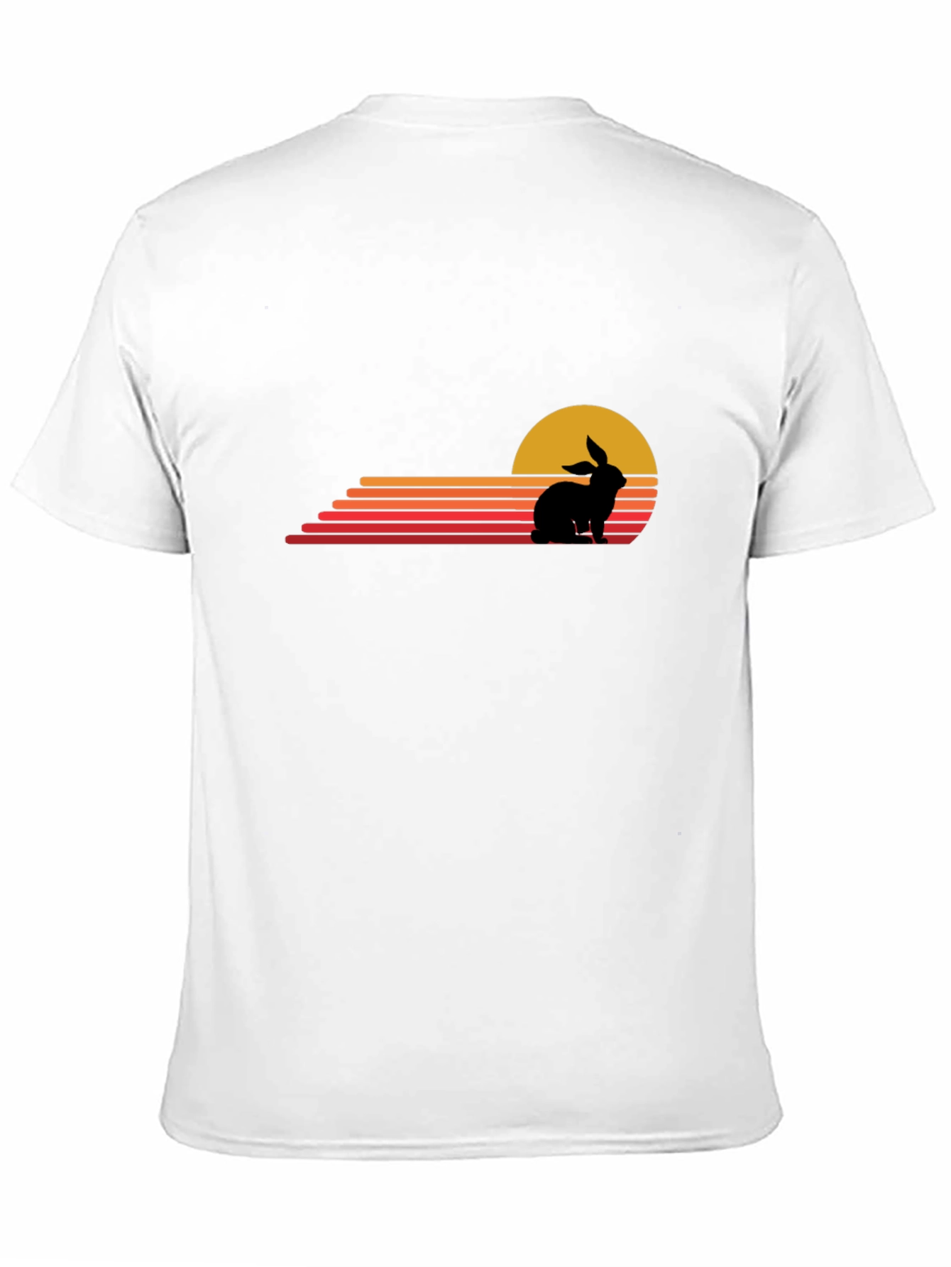 Retro Rabbit Sunset Graphic Tee - Black