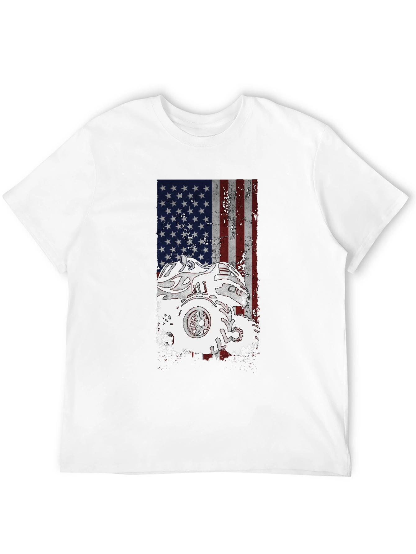 Monster Truck American Flag Graphic T-Shirt