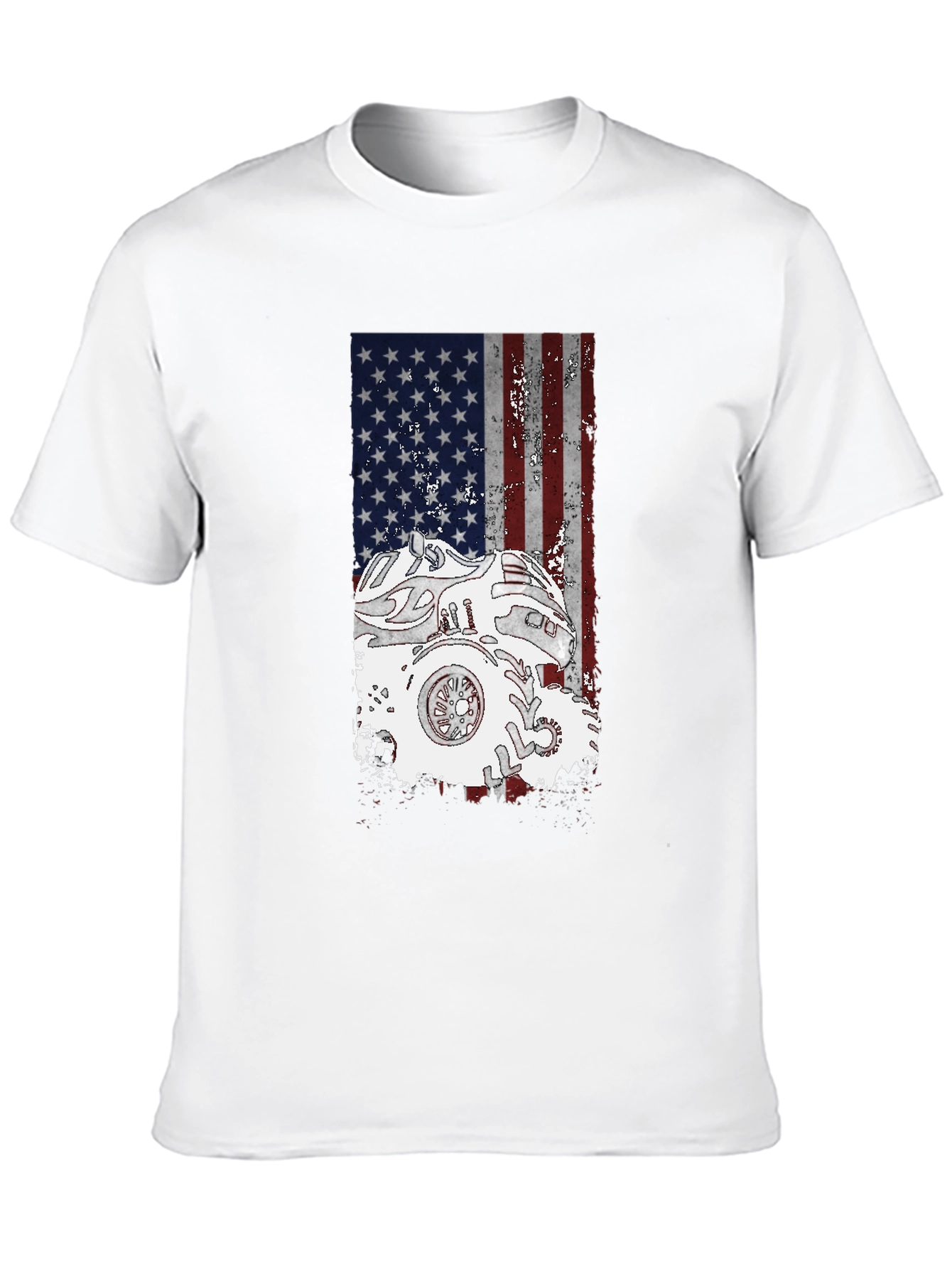 Monster Truck American Flag Graphic T-Shirt