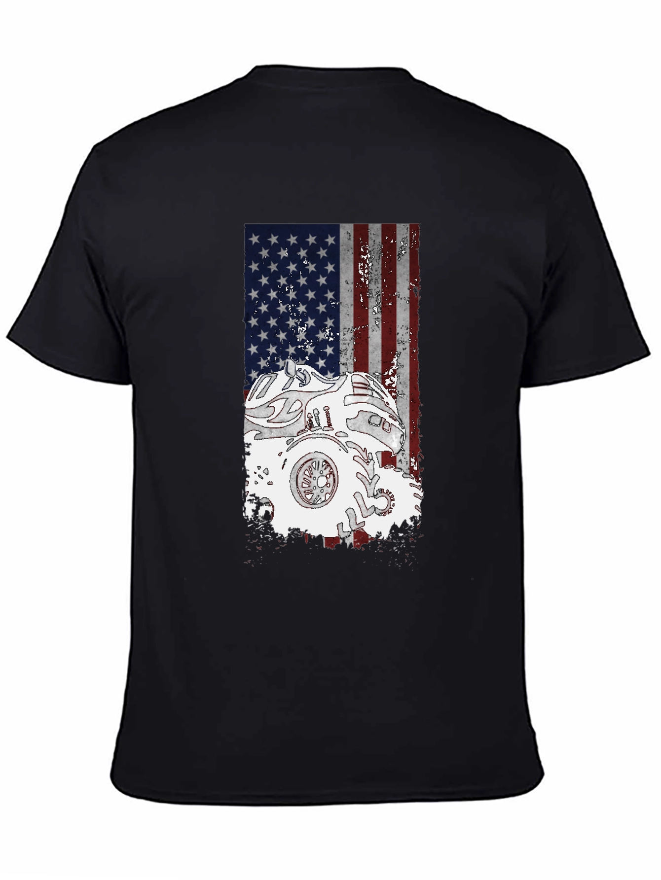 Monster Truck American Flag Graphic T-Shirt