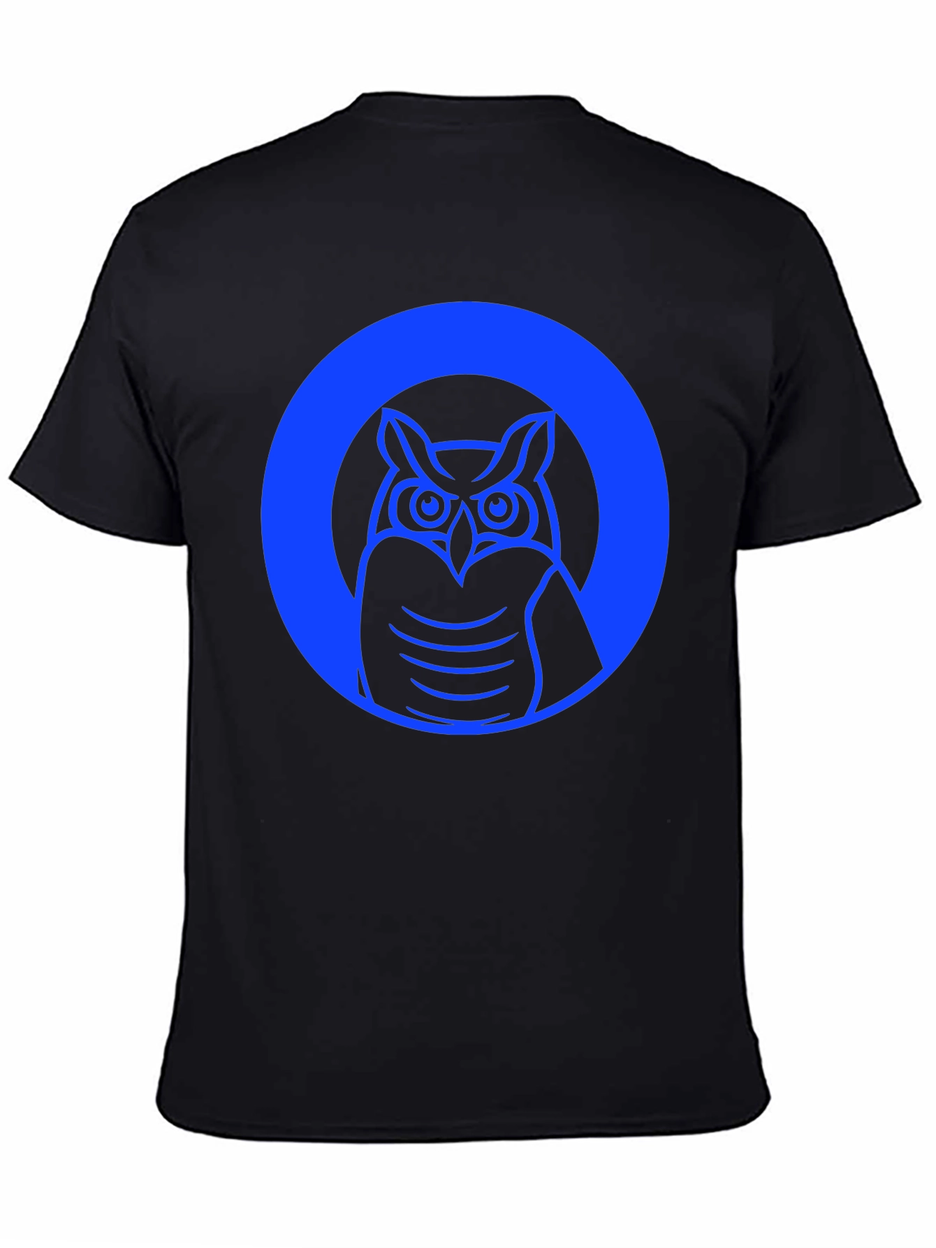 Owl Graphic Tee - Black Cotton Casual Shirt