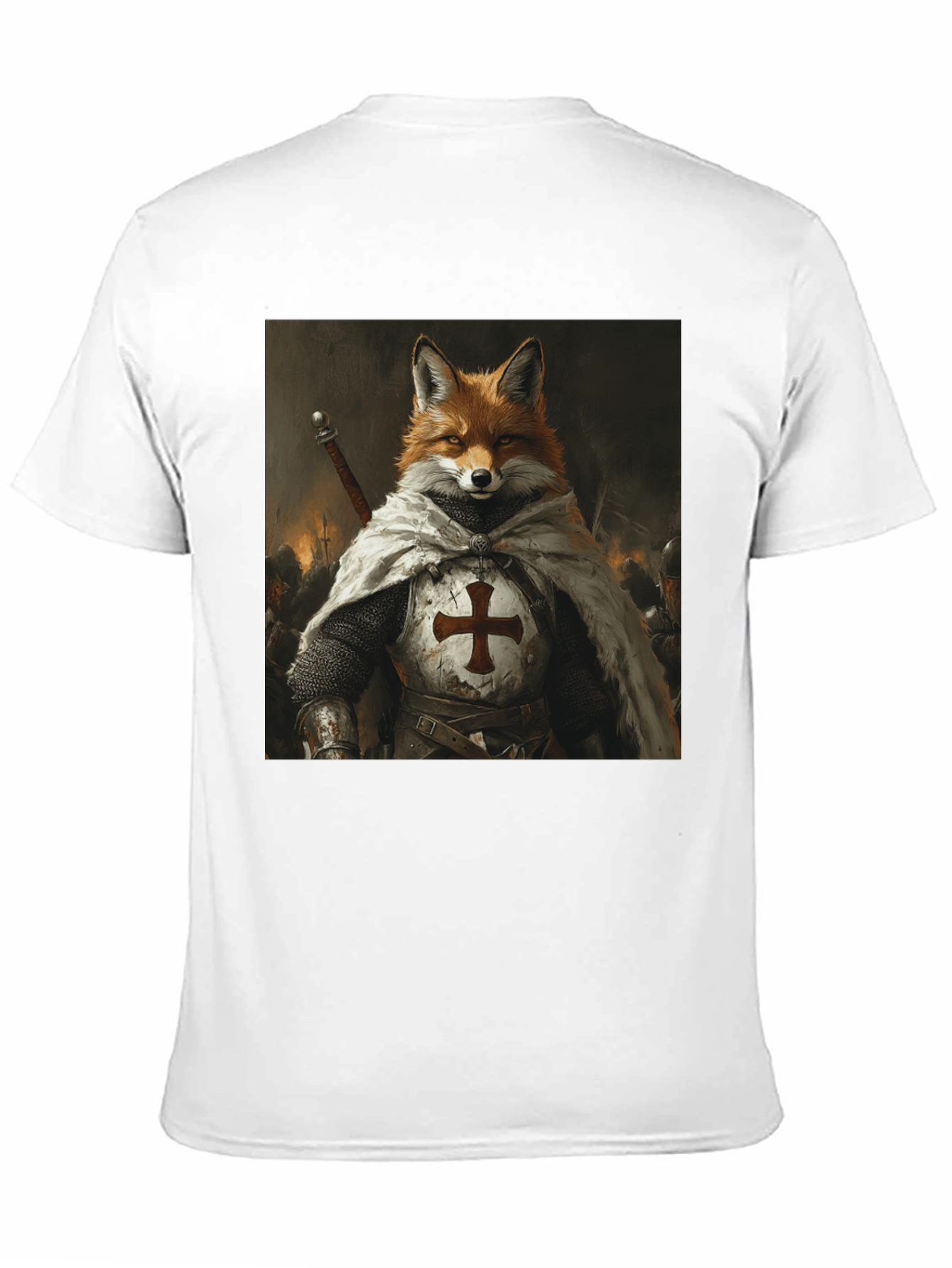 Fox Knight Graphic Tee - Medieval Style