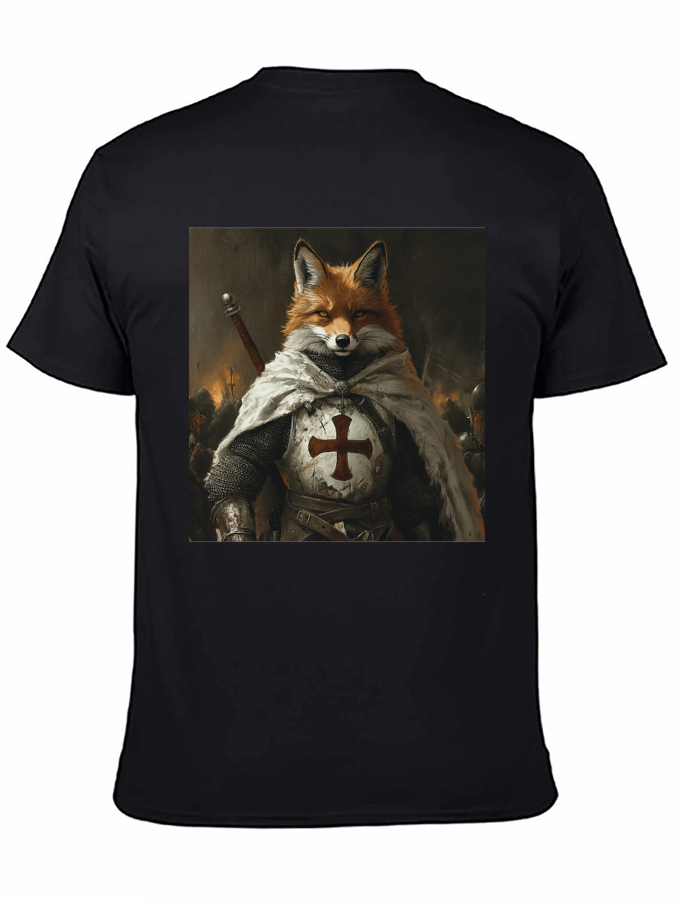 Fox Knight Graphic Tee - Medieval Style