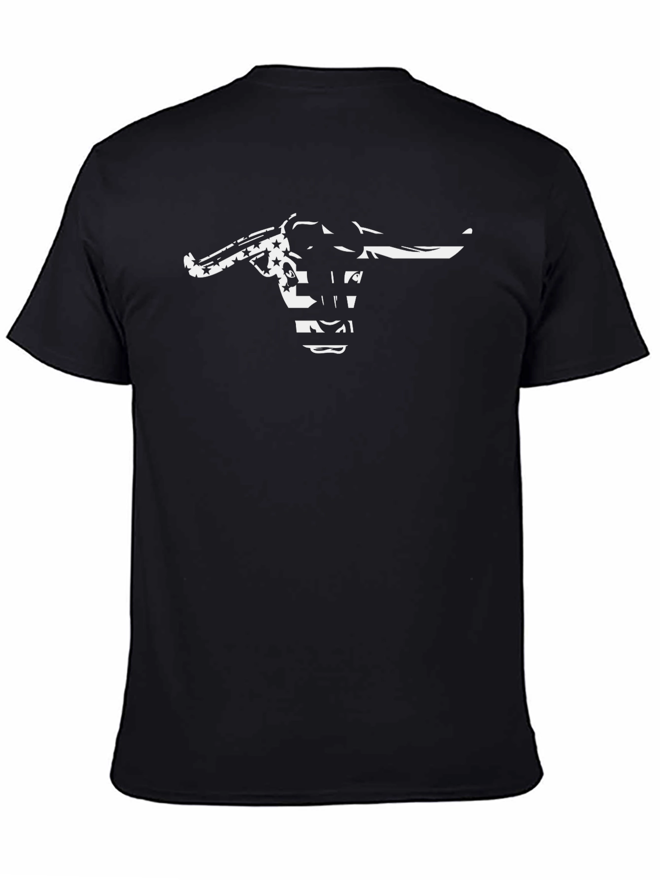 American Flag Bull Skull Graphic T-Shirt