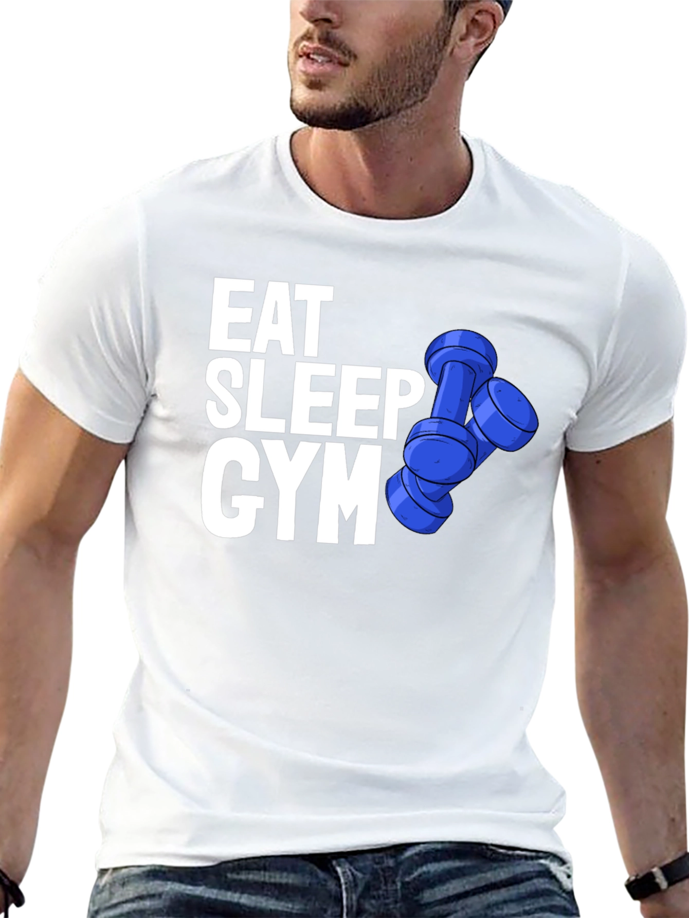 Eat Sleep Gym Black Graphic T-Shirt