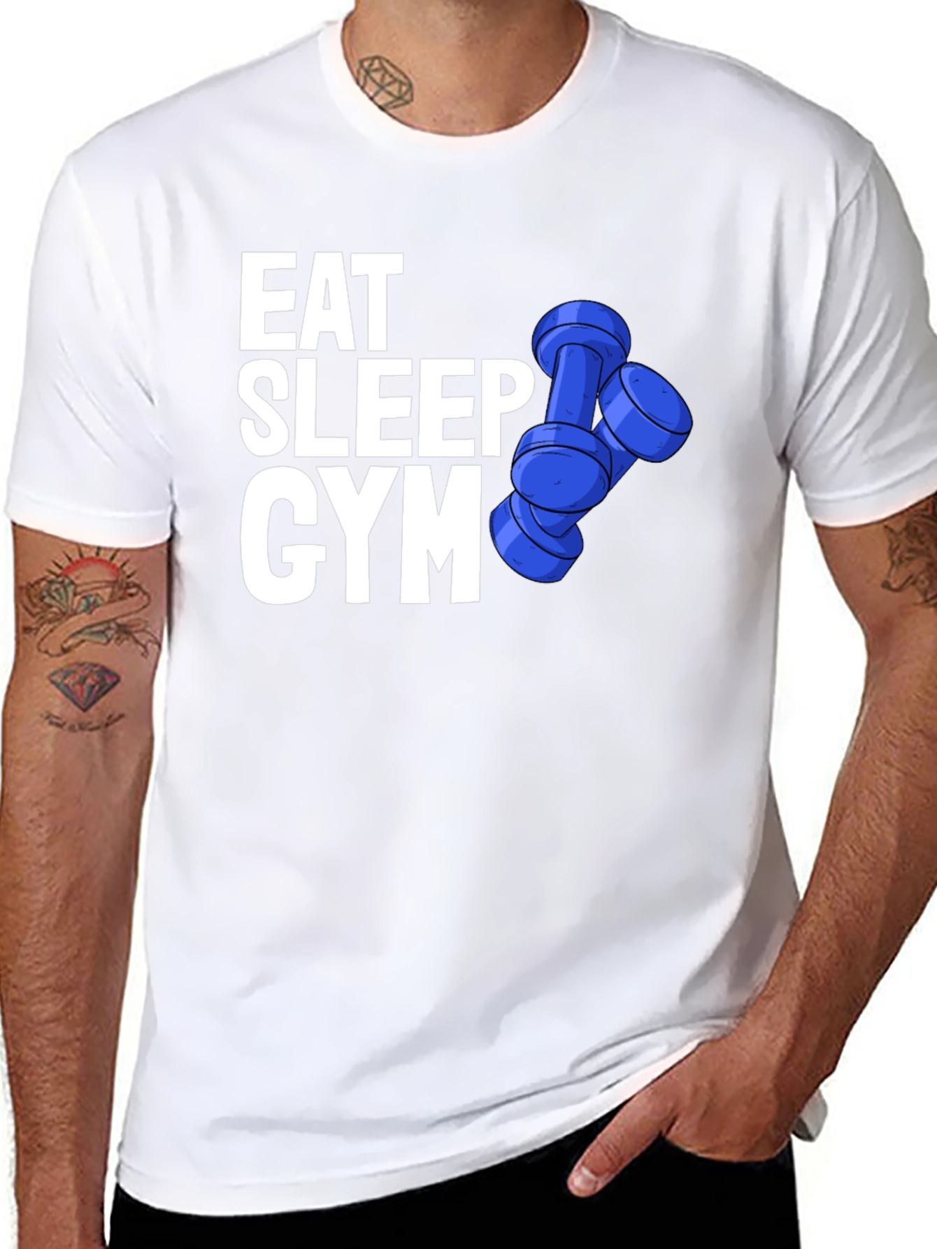 Eat Sleep Gym Black Graphic T-Shirt