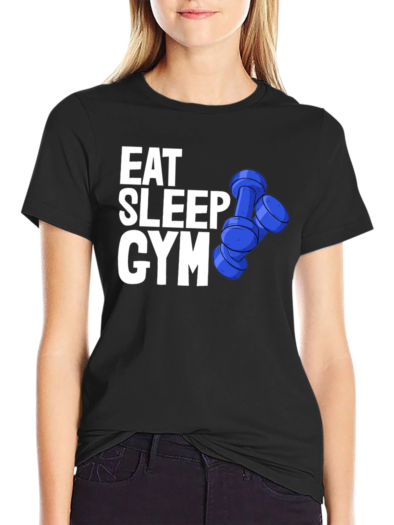 Eat Sleep Gym Black Graphic T-Shirt