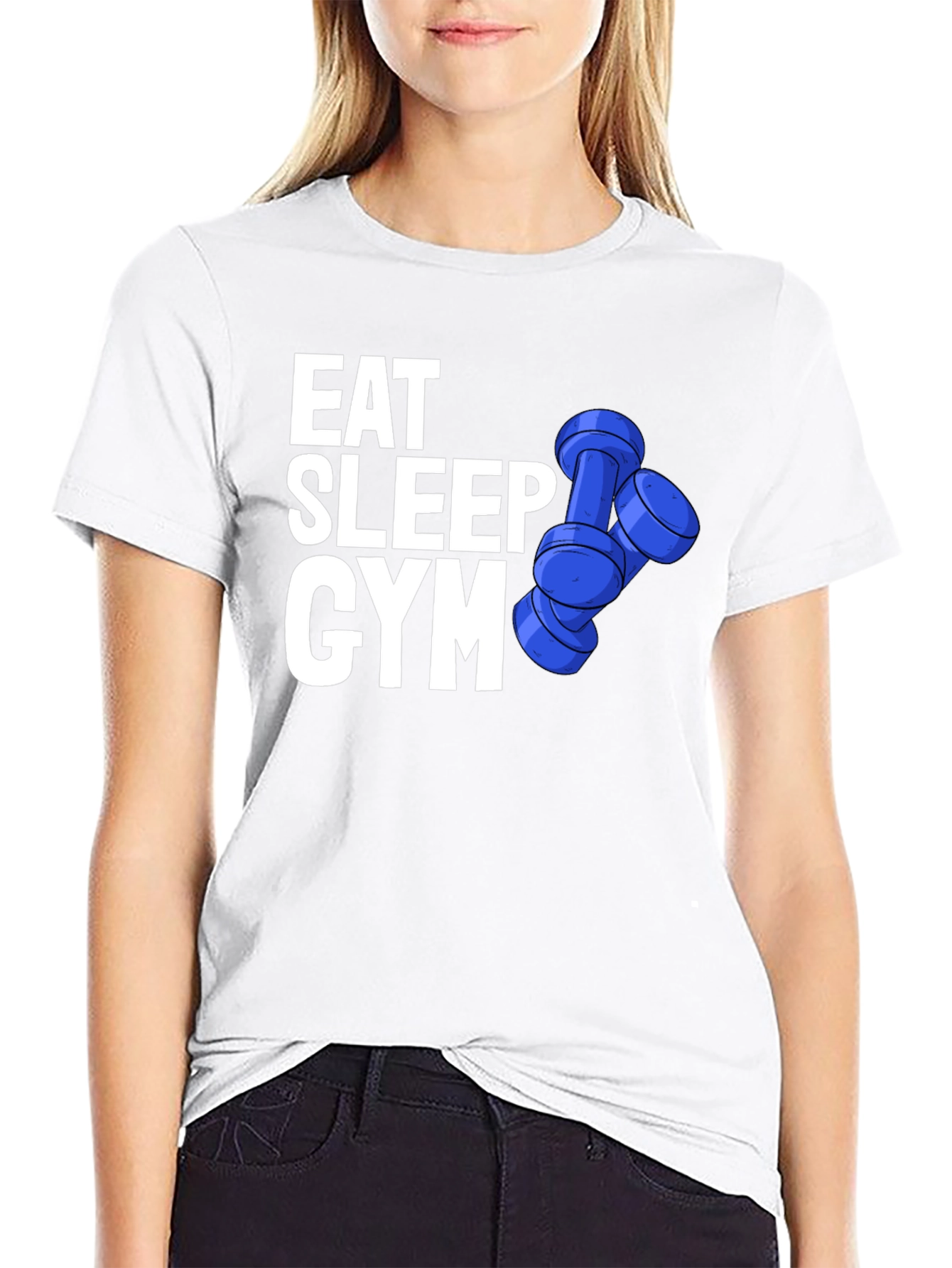 Eat Sleep Gym Black Graphic T-Shirt