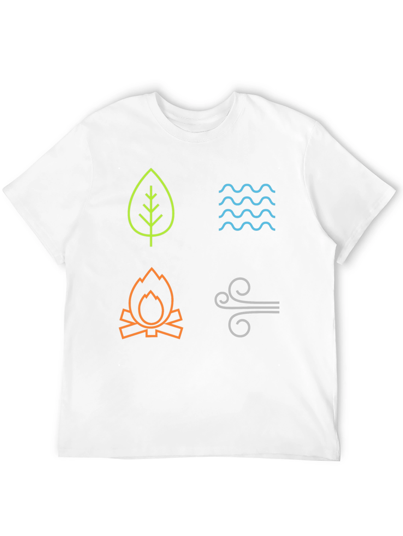 Four Elements Graphic T-Shirt - Earth Water Fire Air
