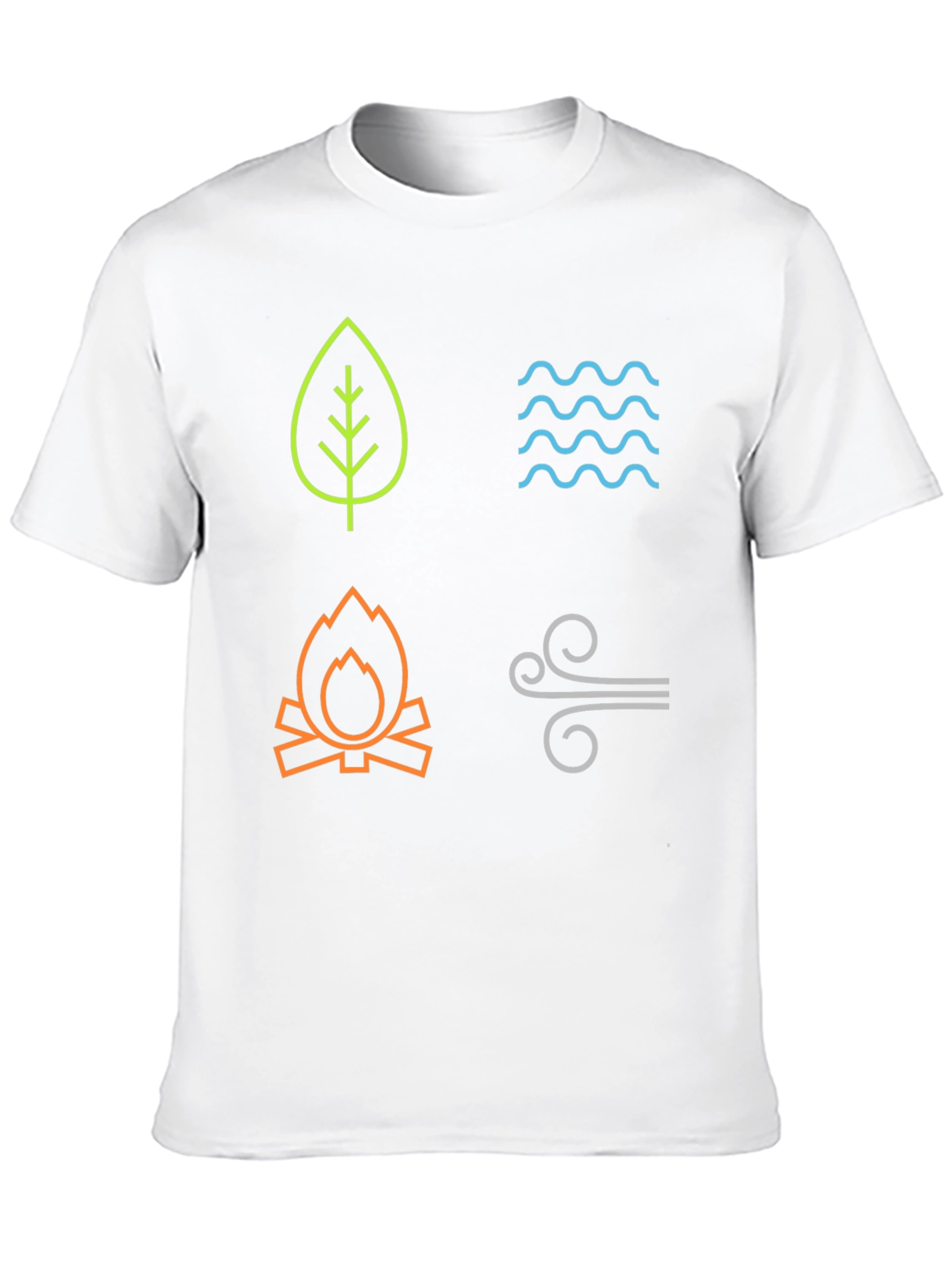 Four Elements Graphic T-Shirt - Earth Water Fire Air
