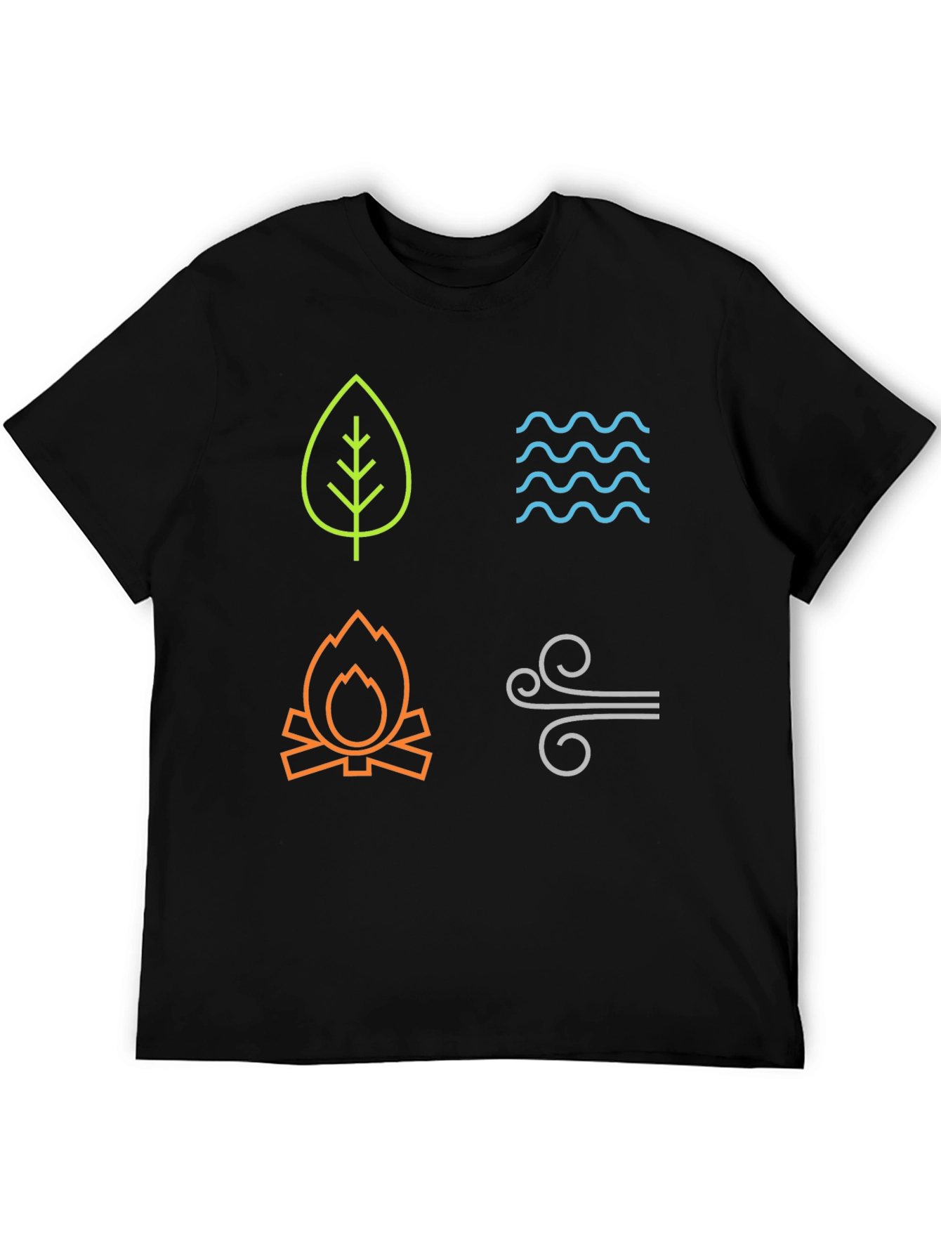 Four Elements Graphic T-Shirt - Earth Water Fire Air