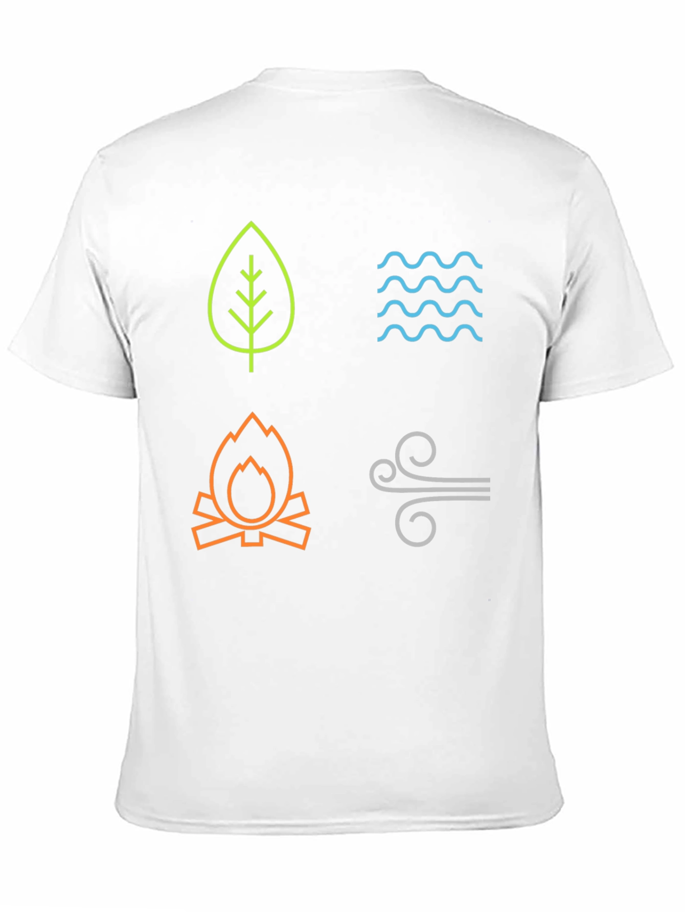 Four Elements Graphic T-Shirt - Earth Water Fire Air