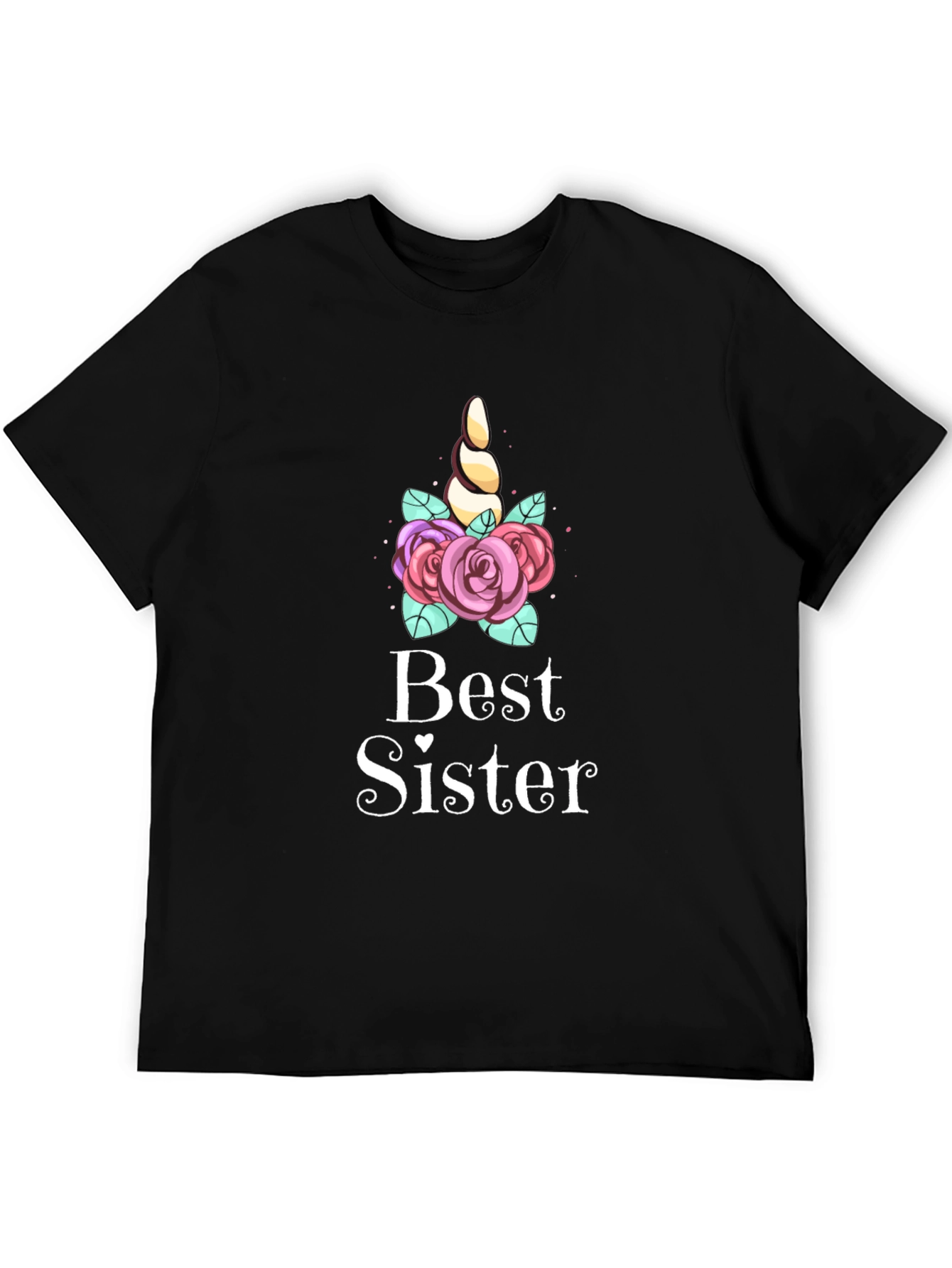 Best Sister Unicorn Tee - Black