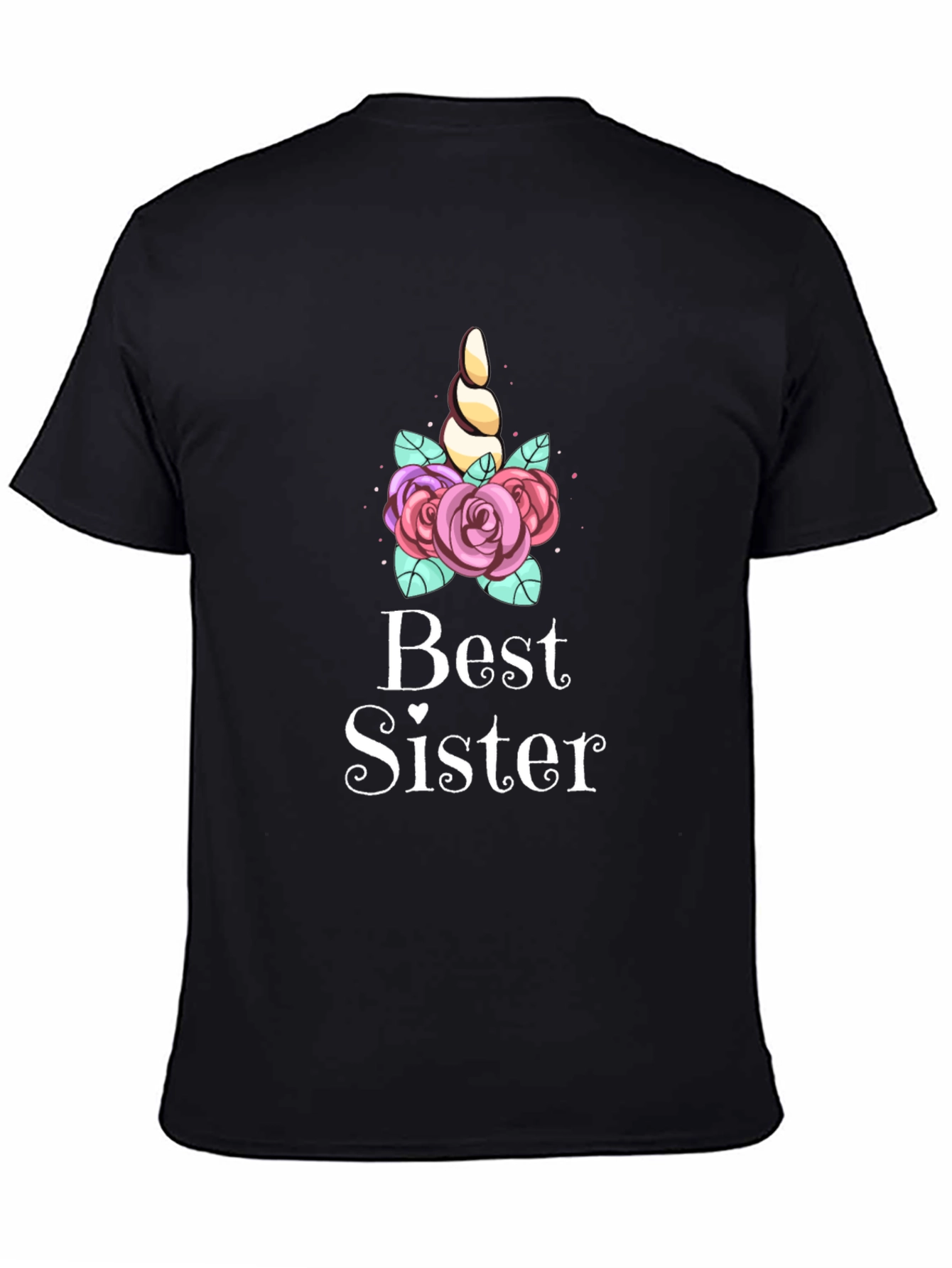 Best Sister Unicorn Tee - Black