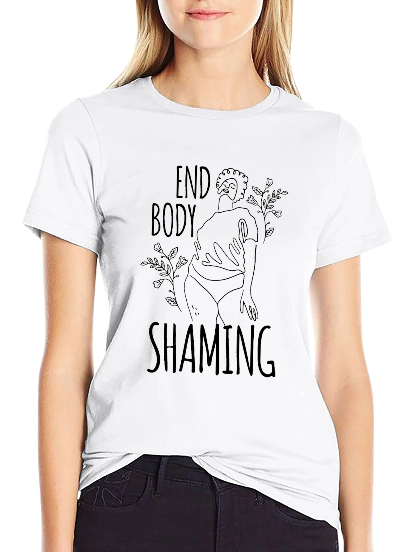 End Body Shaming Tee - Black Graphic T-Shirt