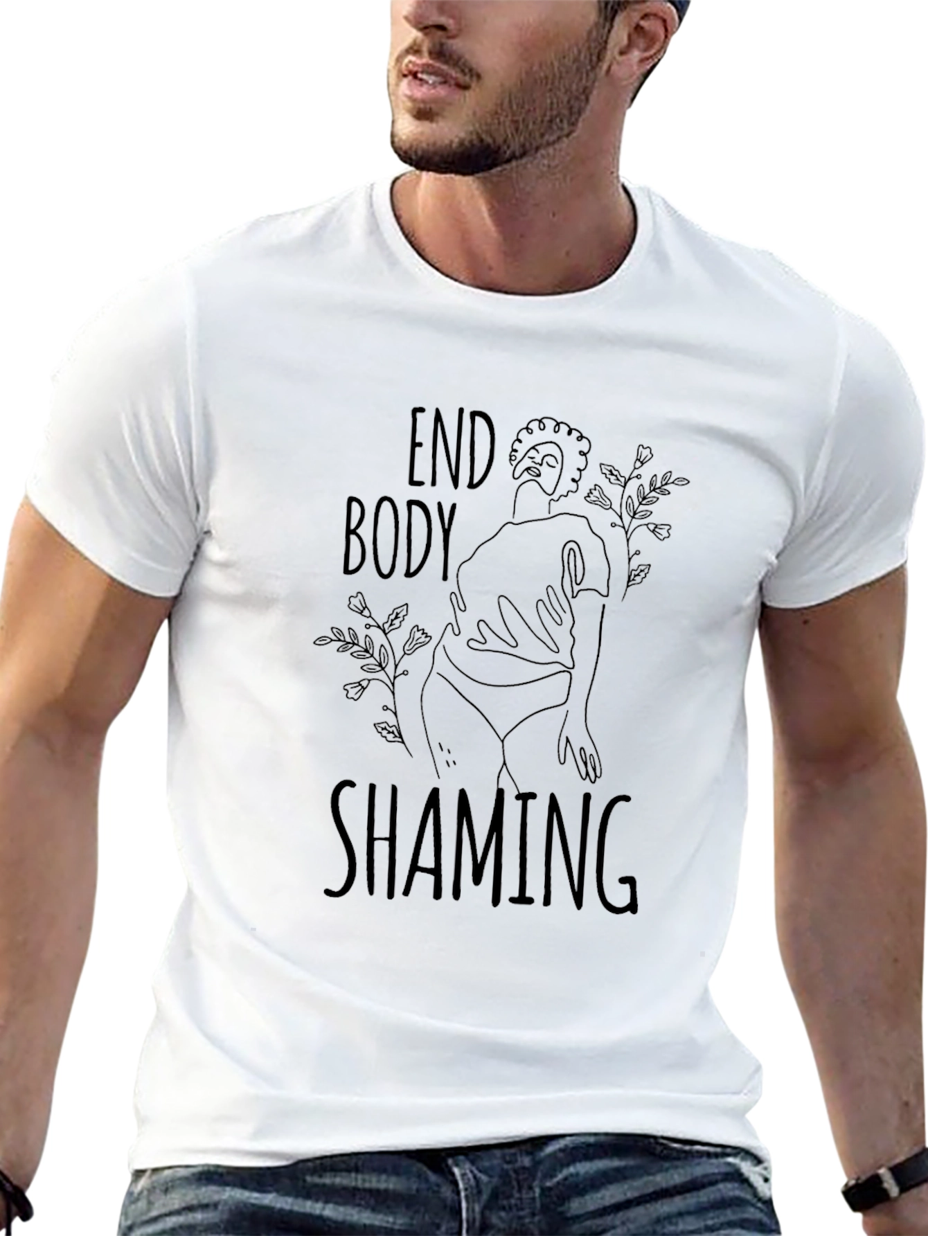 End Body Shaming Tee - Black Graphic T-Shirt