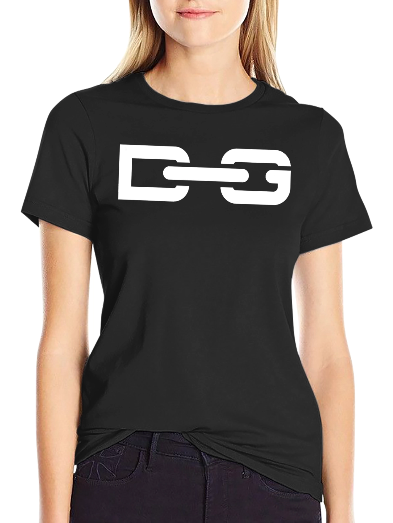 DG Chain Graphic Tee - Stylish Black Cotton T-Shirt