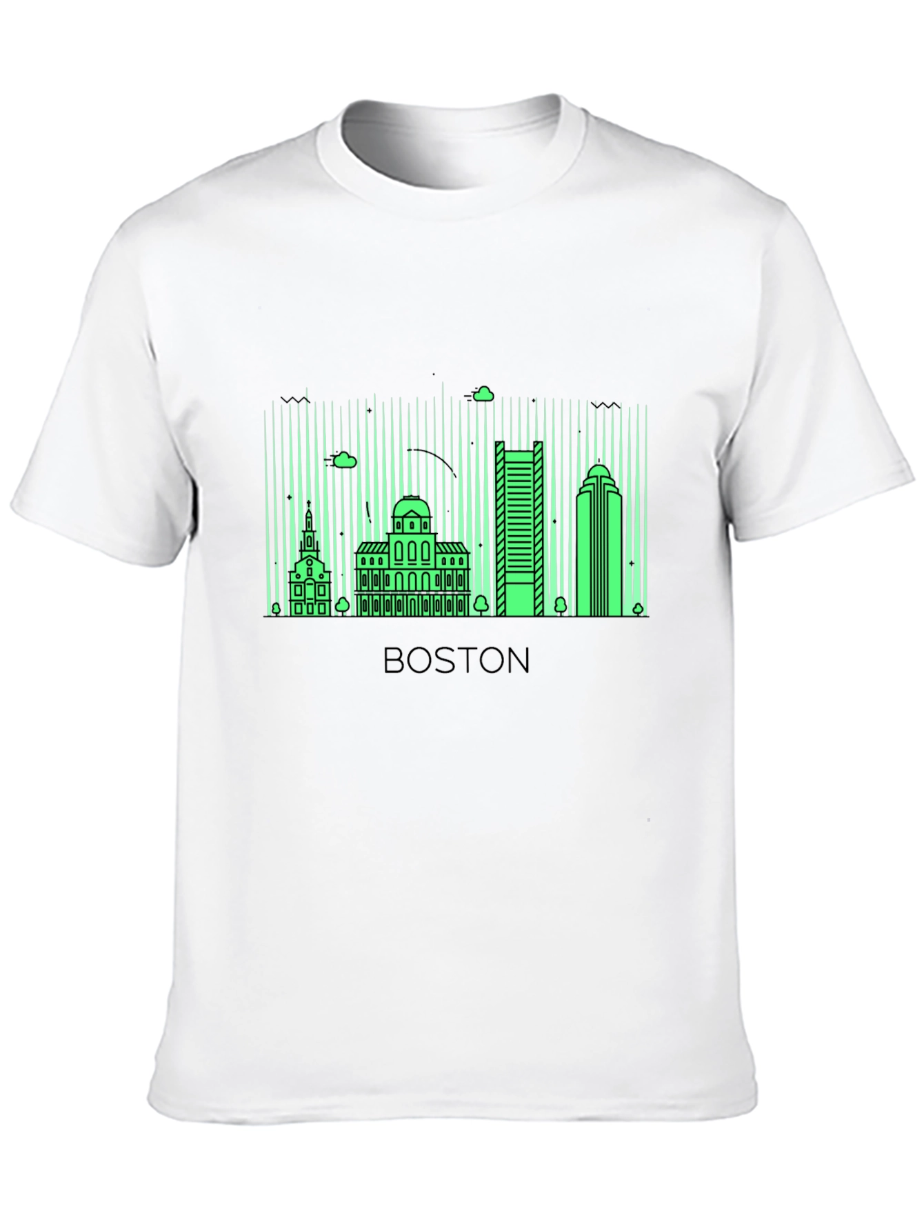 Boston Skyline Graphic T-Shirt - Black