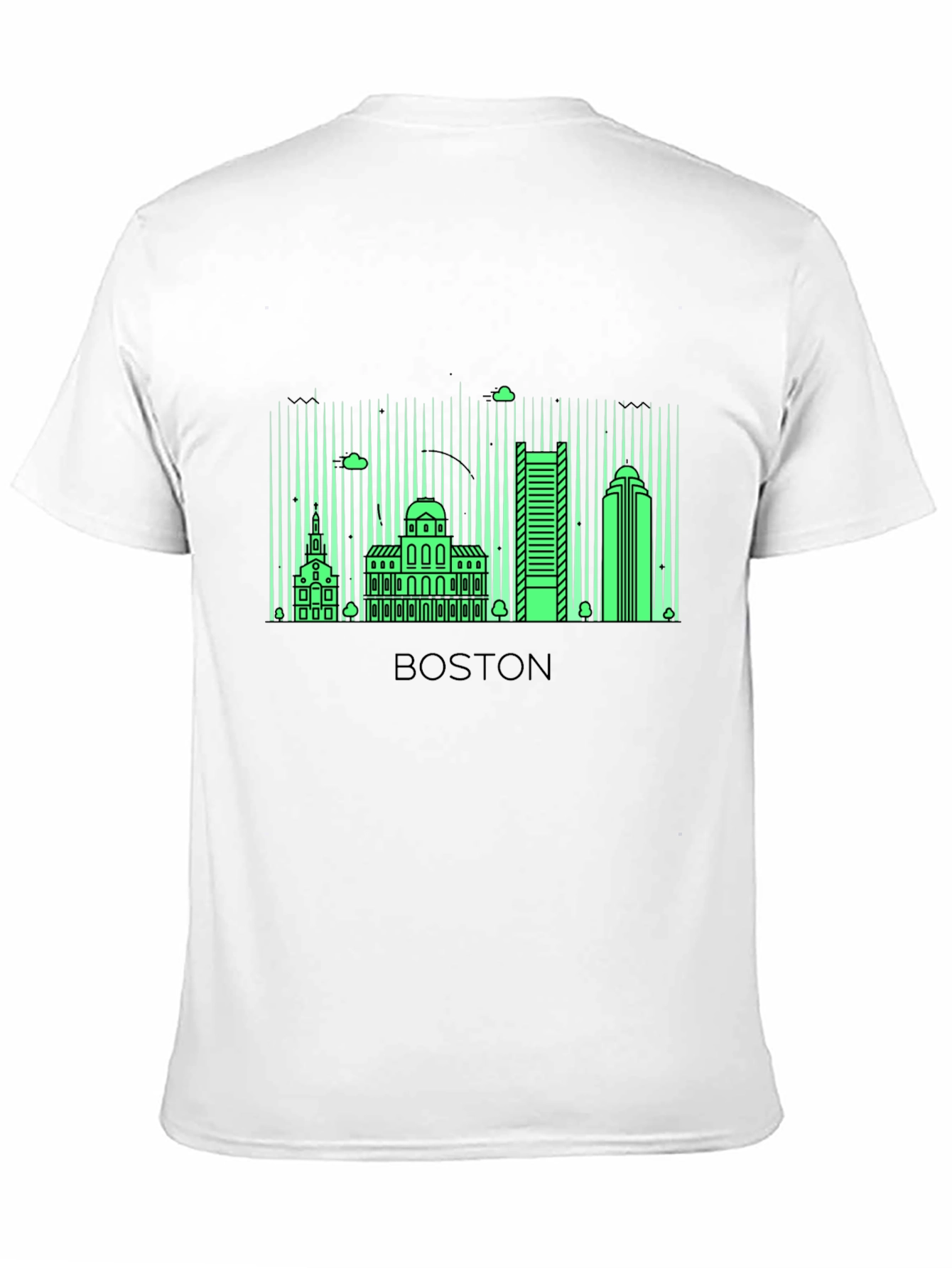 Boston Skyline Graphic T-Shirt - Black