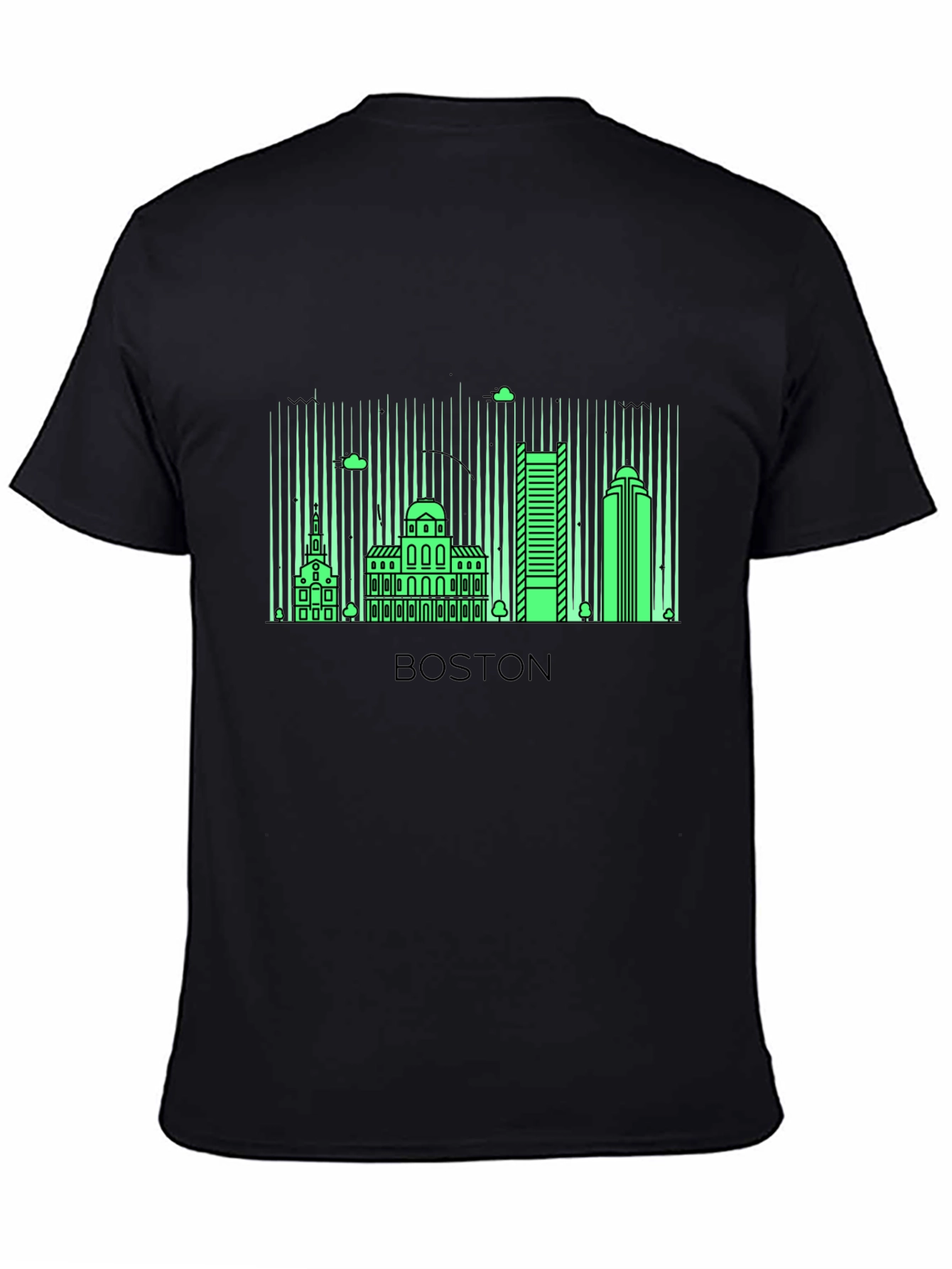 Boston Skyline Graphic T-Shirt - Black