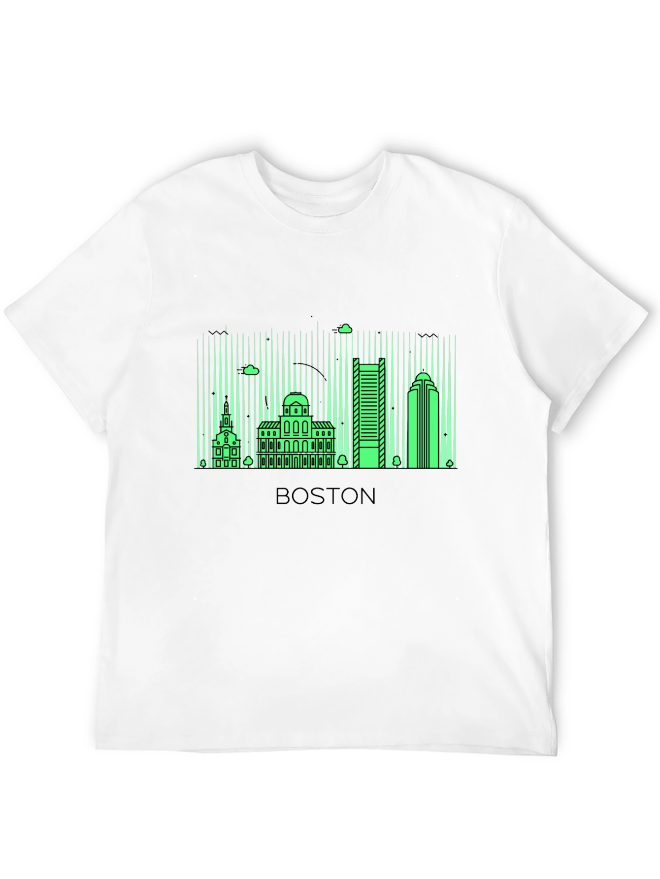 Boston Skyline Graphic T-Shirt - Black