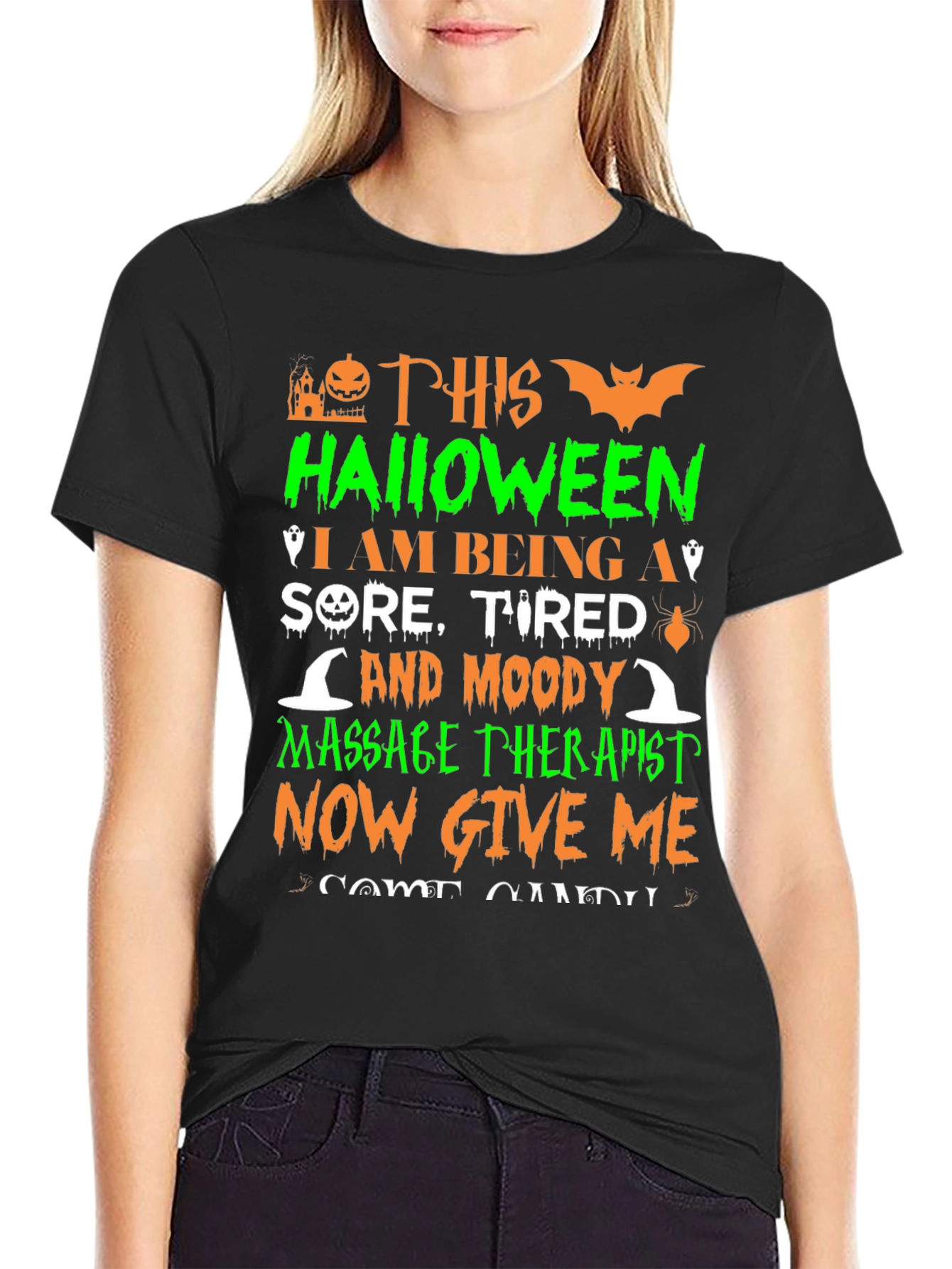 Halloween Massage Therapist Graphic T-Shirt