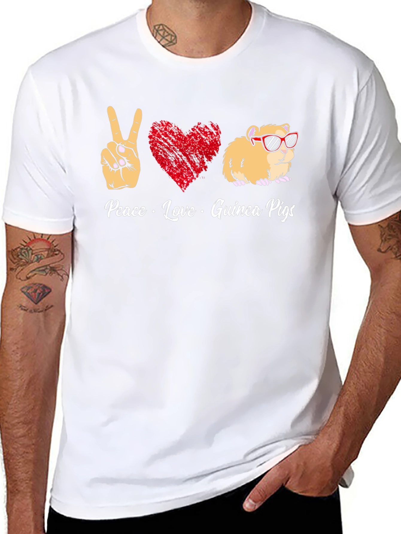 Peace Love Guinea Pigs Graphic T-Shirt