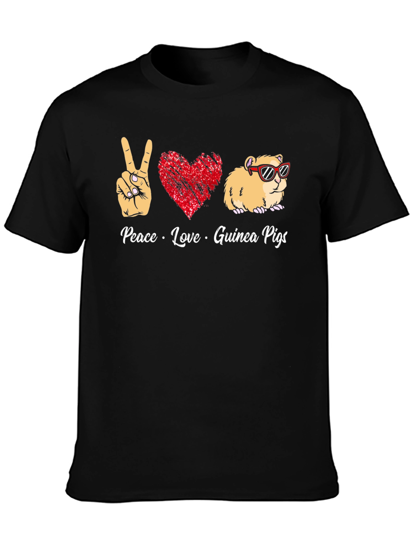 Peace Love Guinea Pigs Graphic T-Shirt