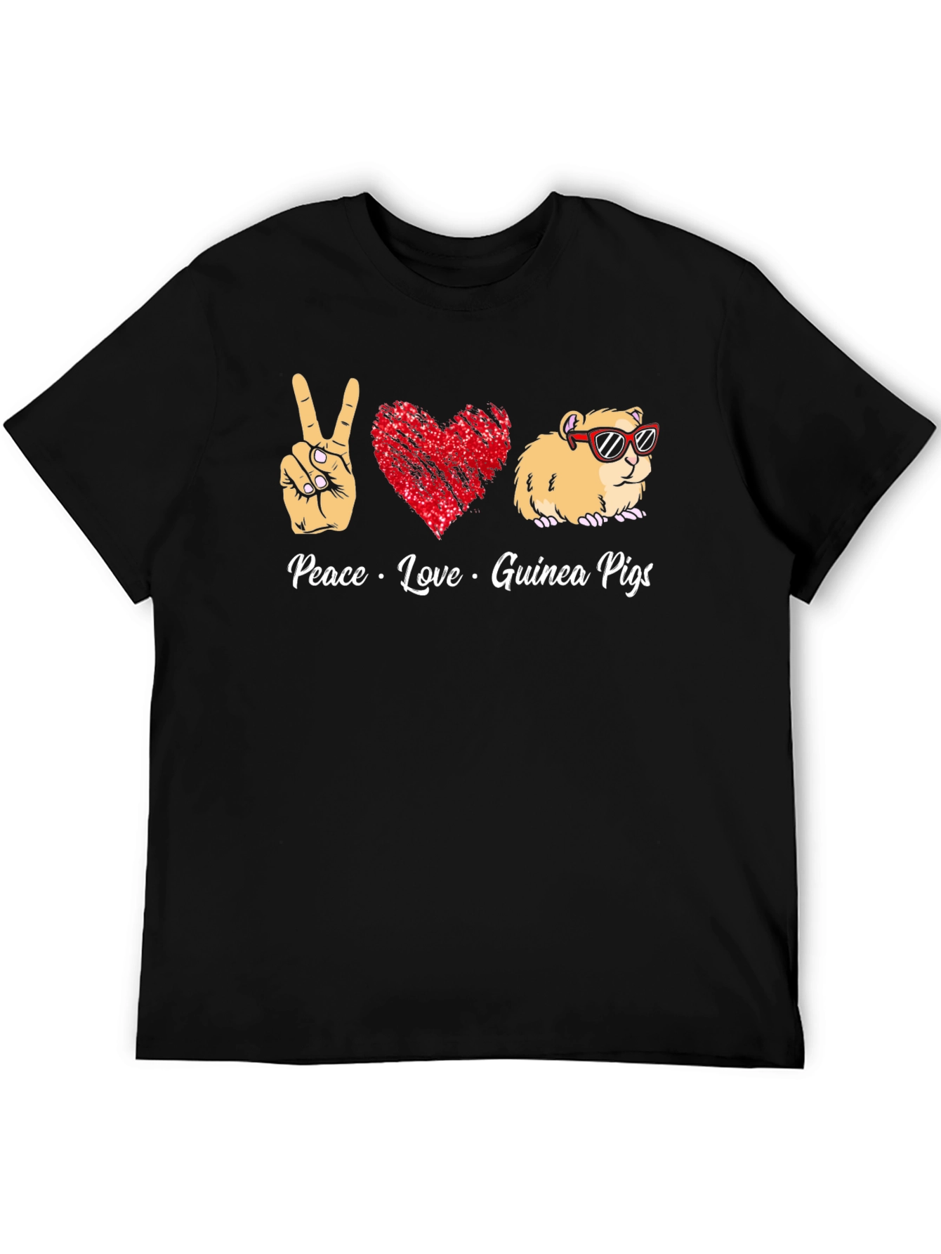 Peace Love Guinea Pigs Graphic T-Shirt