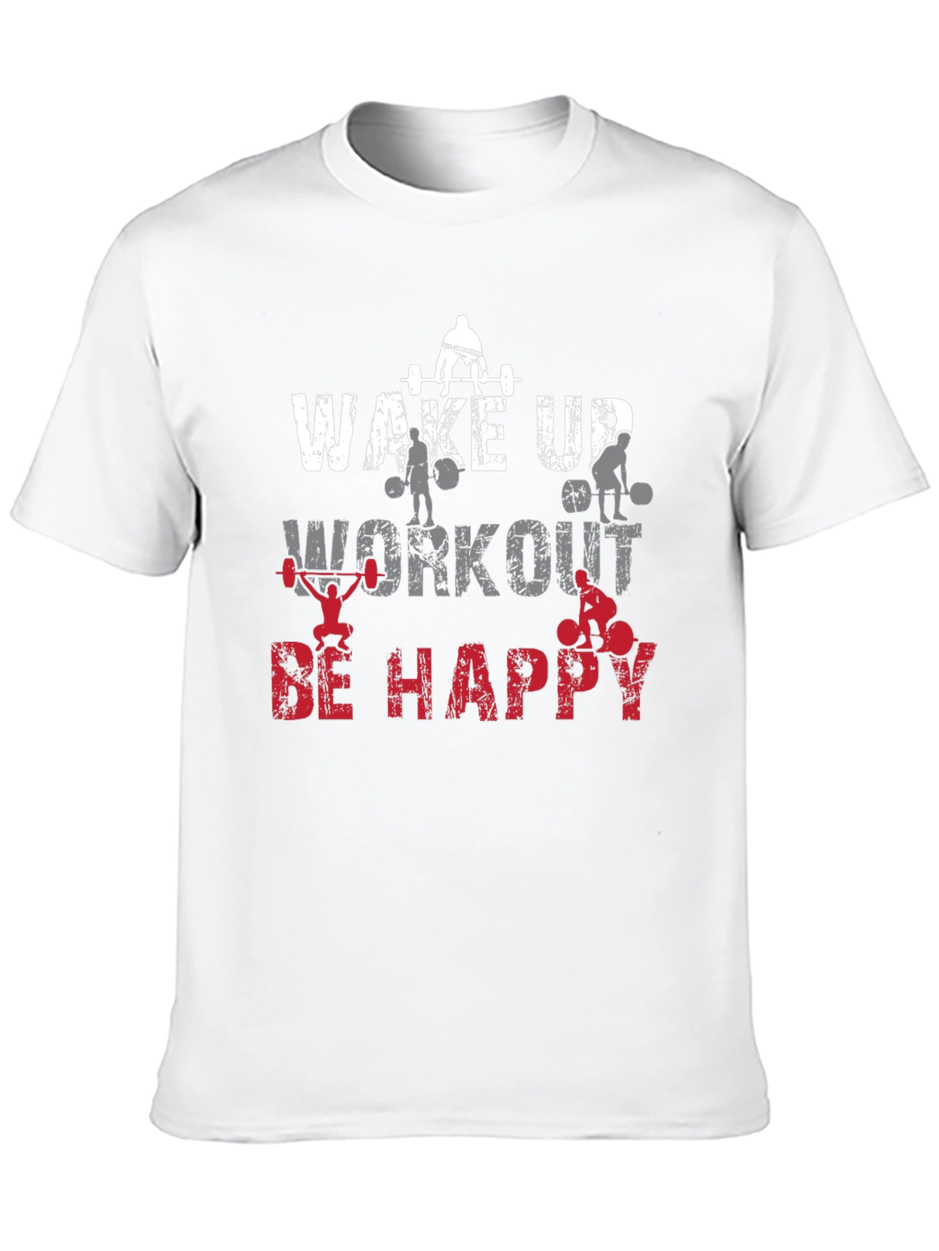Wake Up Workout Happy Black Graphic Tee