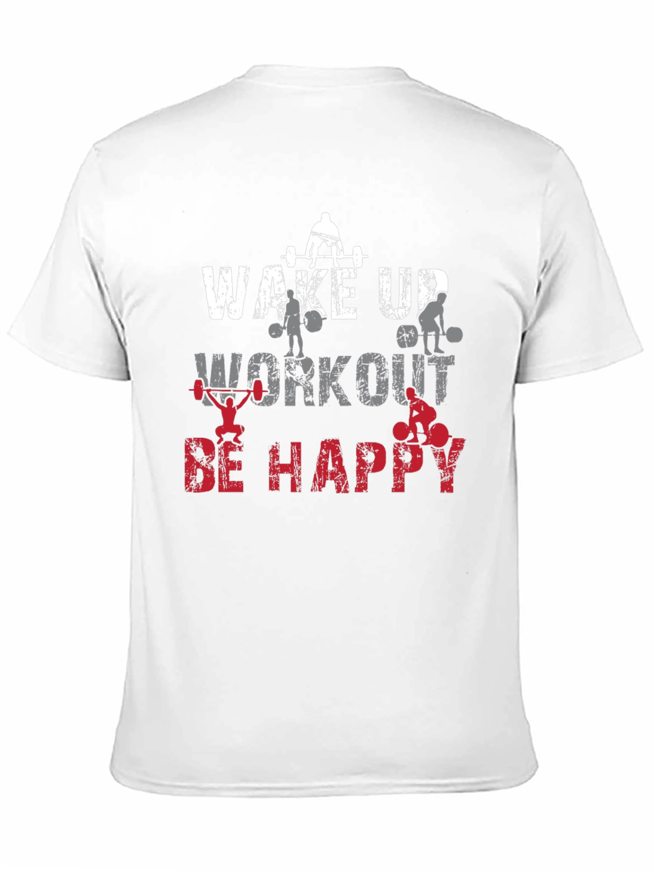 Wake Up Workout Happy Black Graphic Tee
