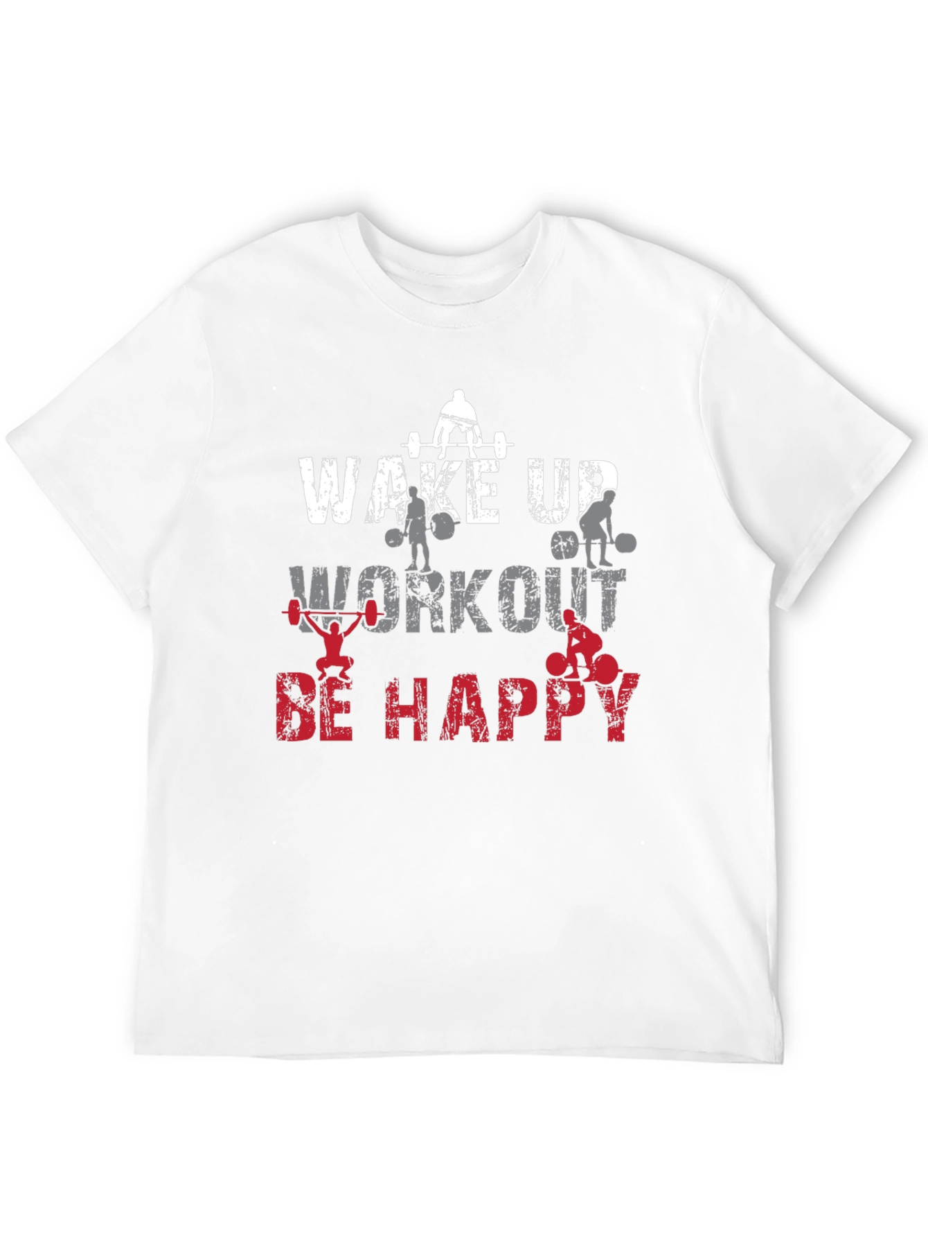 Wake Up Workout Happy Black Graphic Tee