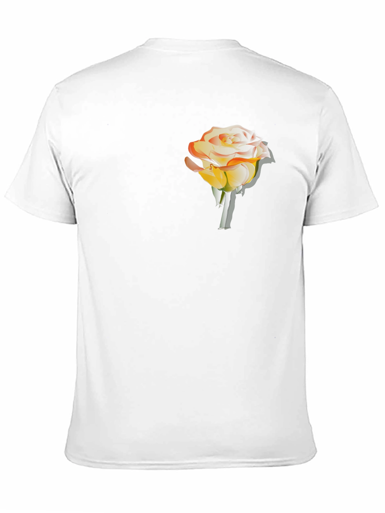Mens Black T-Shirt with Gradient Rose Graphic