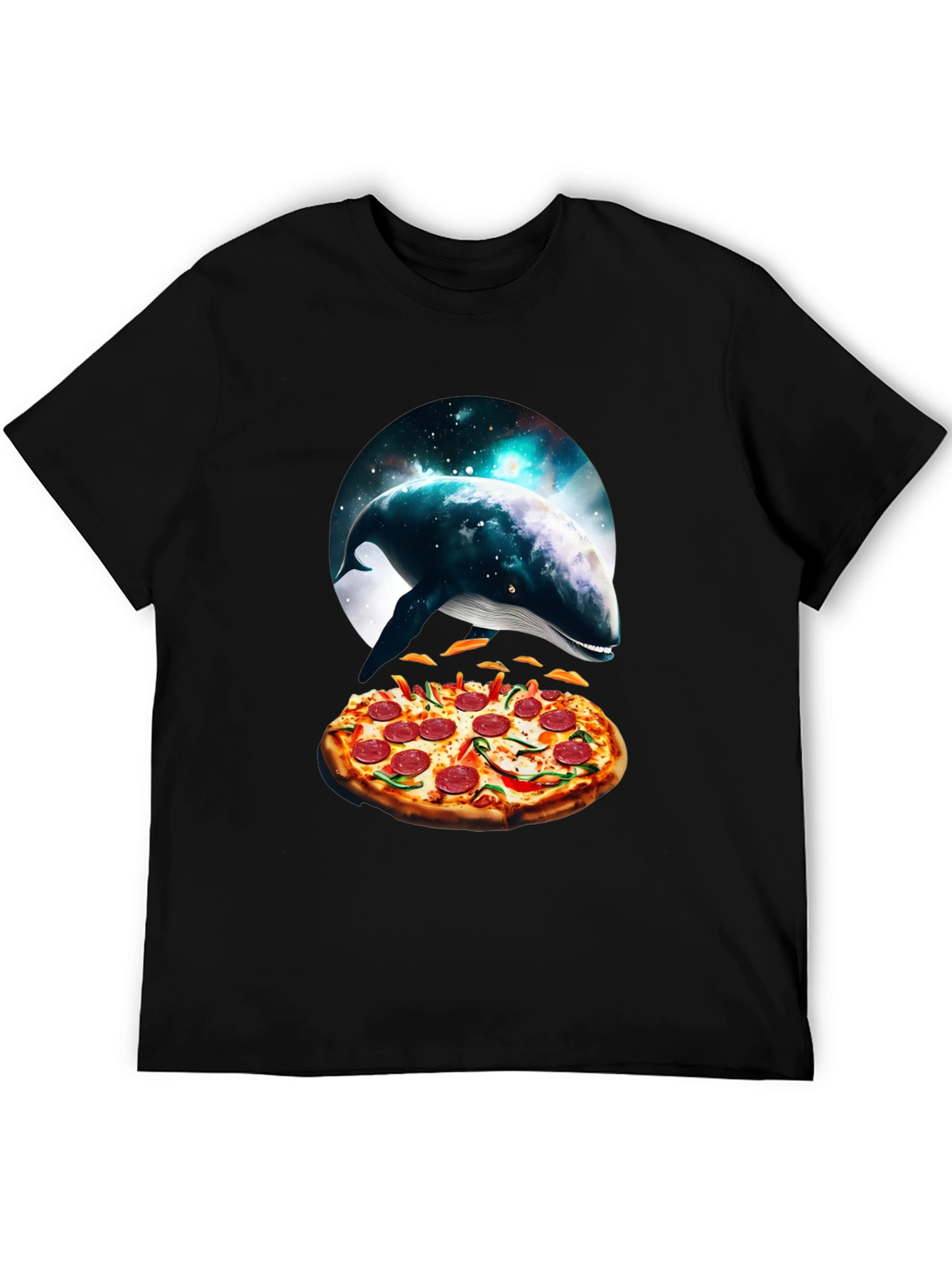 Whale Pizza Graphic T-Shirt
