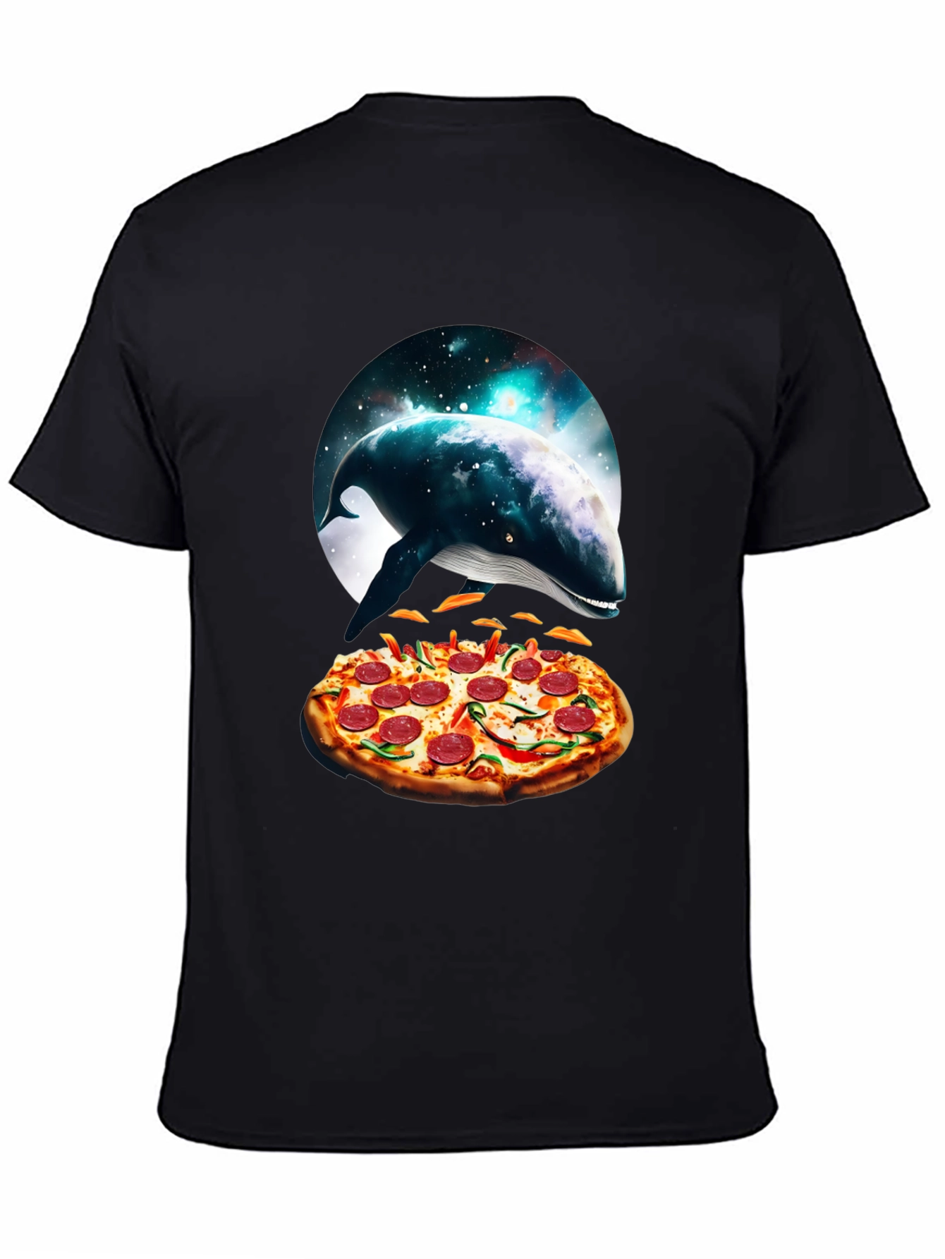 Whale Pizza Graphic T-Shirt