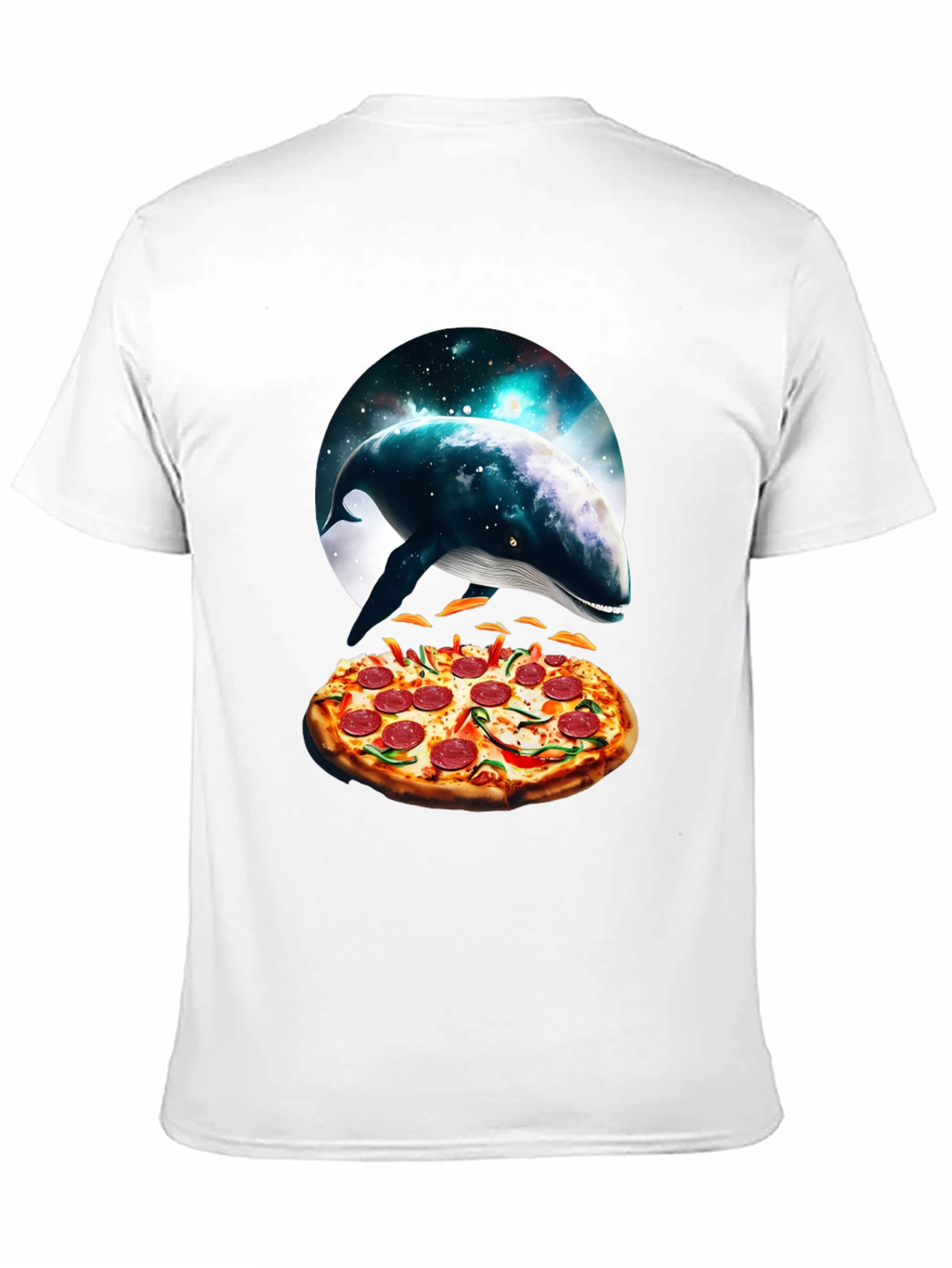 Whale Pizza Graphic T-Shirt