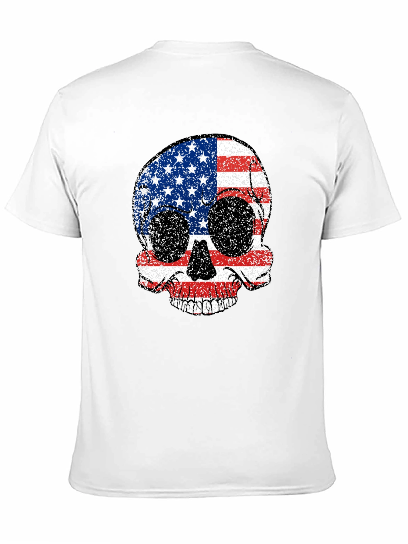 American Flag Skull Graphic Tee - Patriotic Style