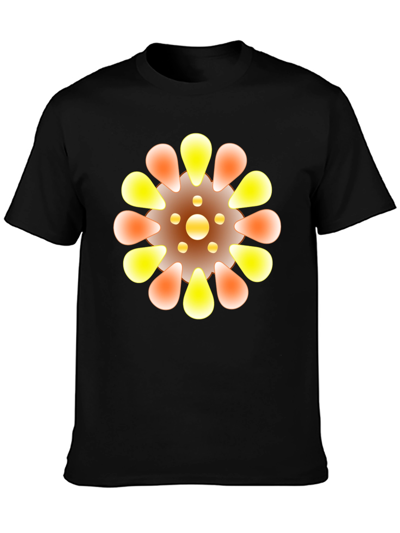 Abstract Floral Graphic Black Tee