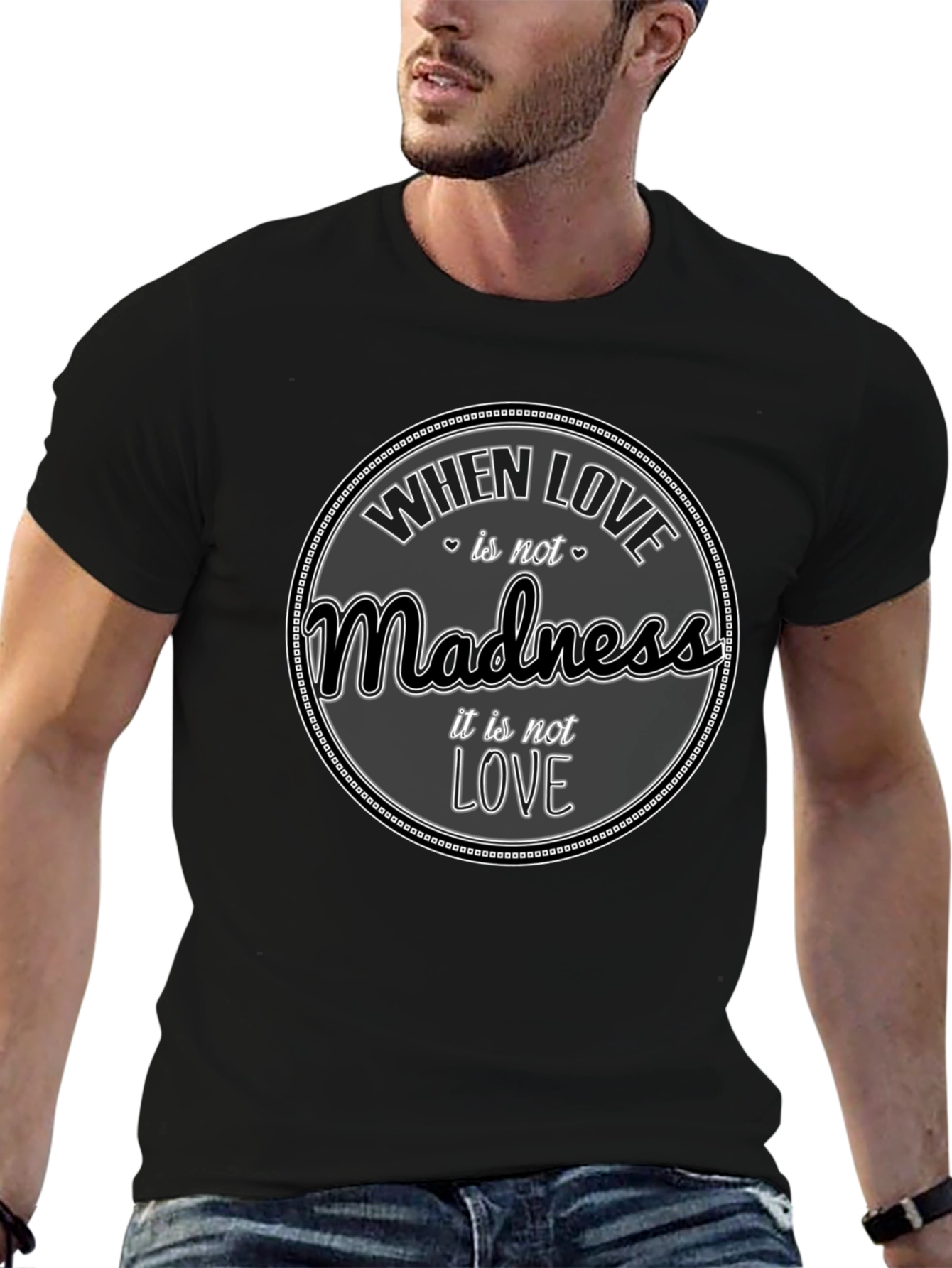Madness Love Graphic Black Tee